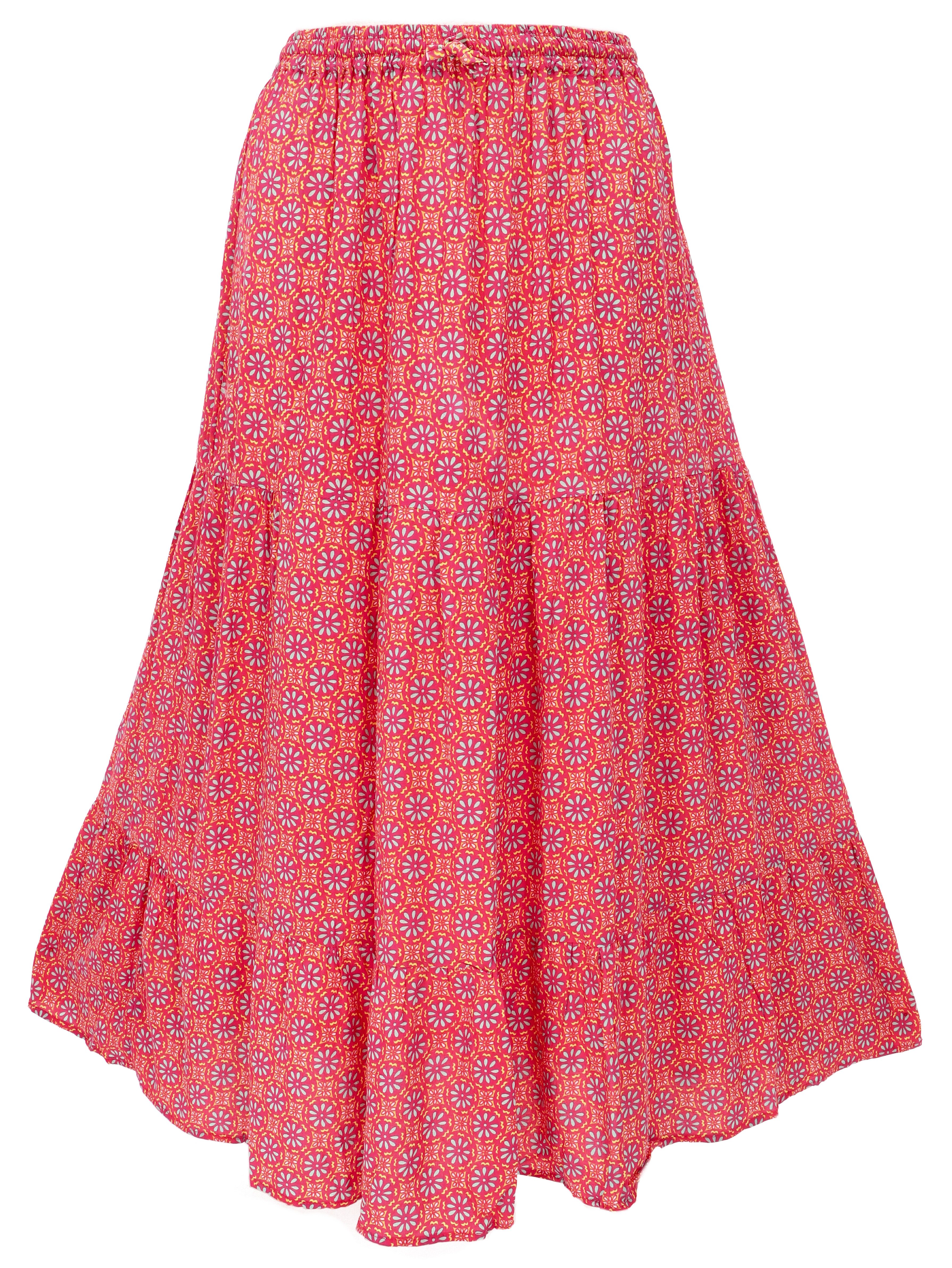 Guru-Shop Minirock Maxirock Batik, langer Sommerrock, farbenfroher.. alternative Bekleidung
