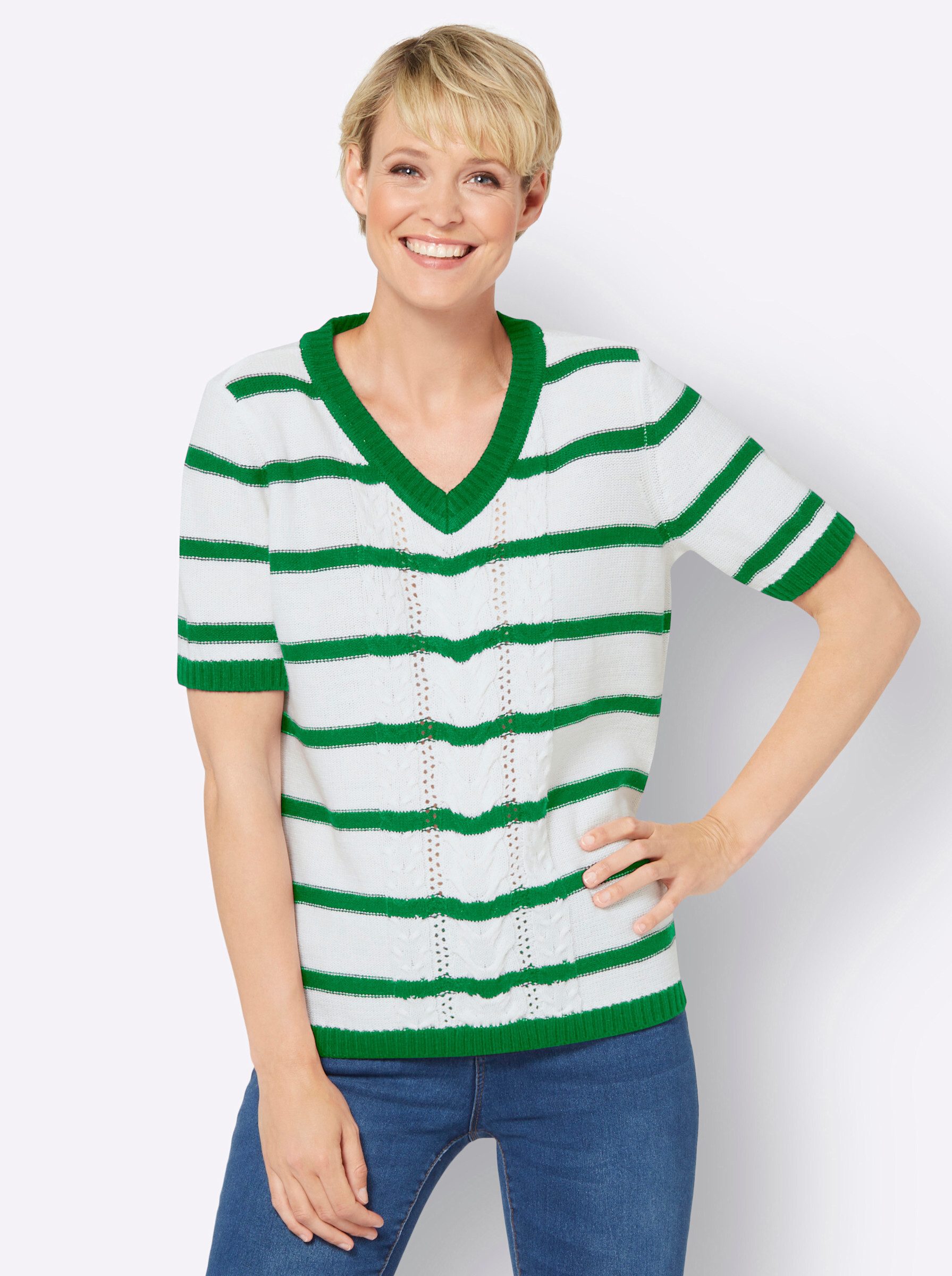 Strickpullover Kurzarm-Pullover