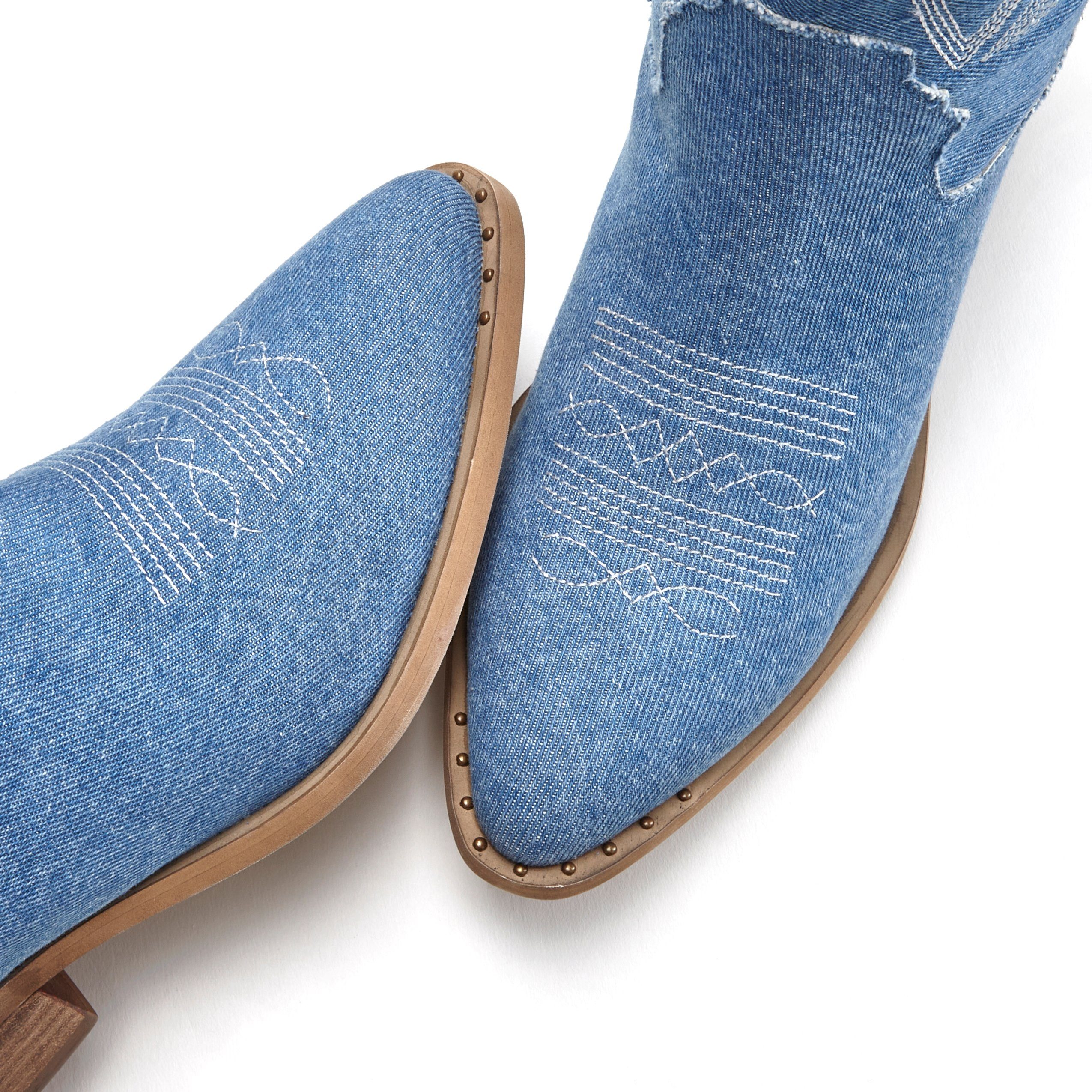 LASCANA Chelseaboots Cowboy Stiefelette, Western Stiefelette, Ankleboots im Denim-Look
