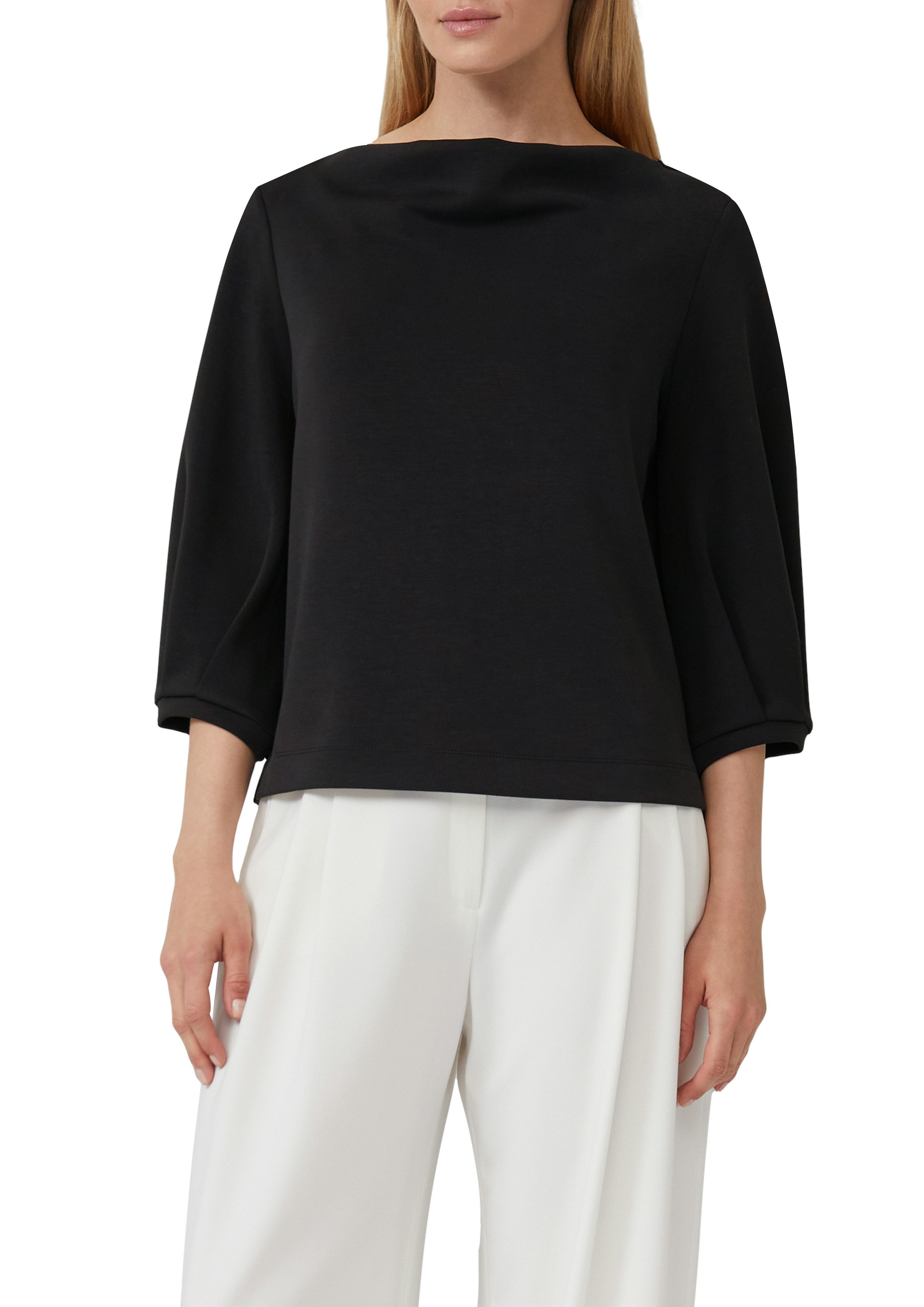 s.Oliver BLACK LABEL Sweatshirt mit Wasserfall Ausschnitt günstig online kaufen