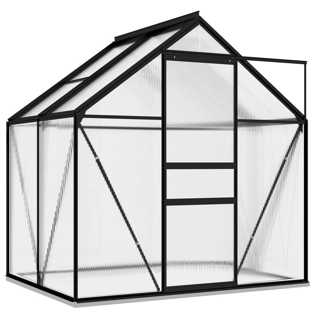 furnicato Gewächshaus Anlehngewächshaus Anthrazit Aluminium 2,47 günstig online kaufen