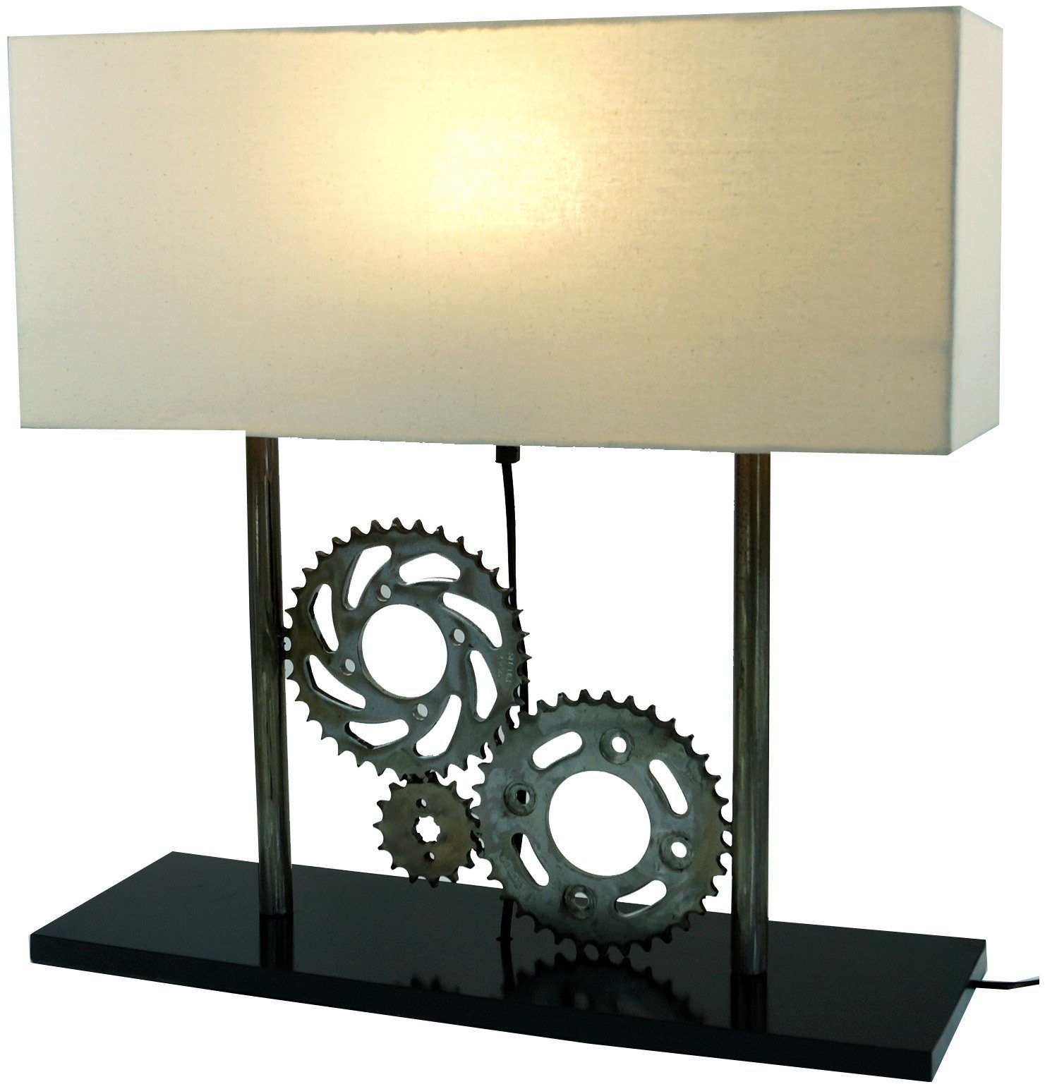 Guru-Shop Tischleuchte Tischlampe, Upcycling Lichtobjekt aus Altmetall.., Leuchtmittel nicht inklusive Modell Pedalor