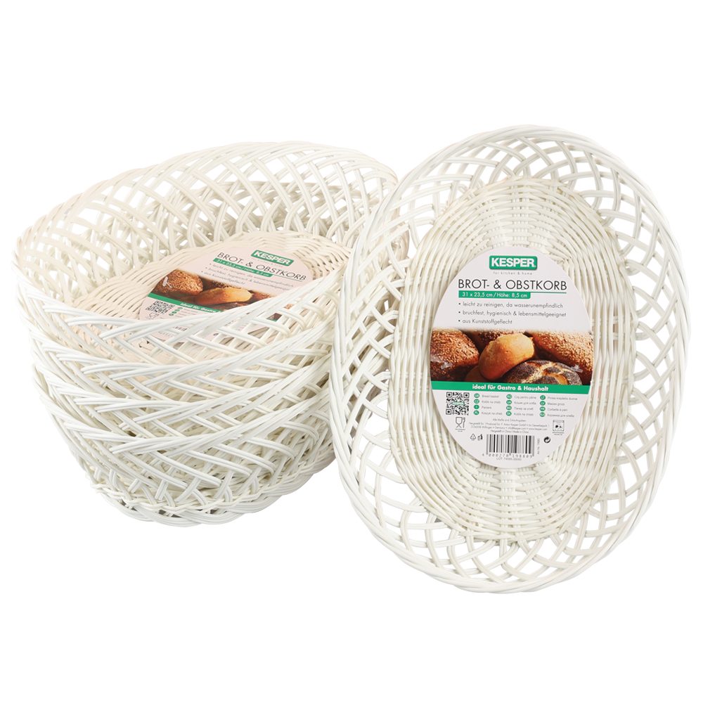 KESPER® Brotkorb Brot- & Obstkorb, oval, 5er Set, Kunststoff, (Set, 5-tlg), Breite ca. 31 cm