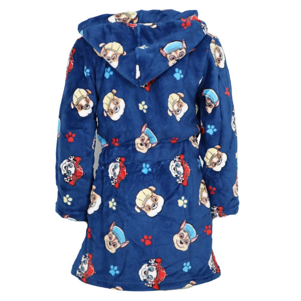 PAW PATROL Kinderbademantel Paw Patrol Chase Marshall Jungen Fleece Bademantel mit Kapuze, langarm, Polyester, Kapuze, Gürtel, Gr. 98 bis 128, Taschen