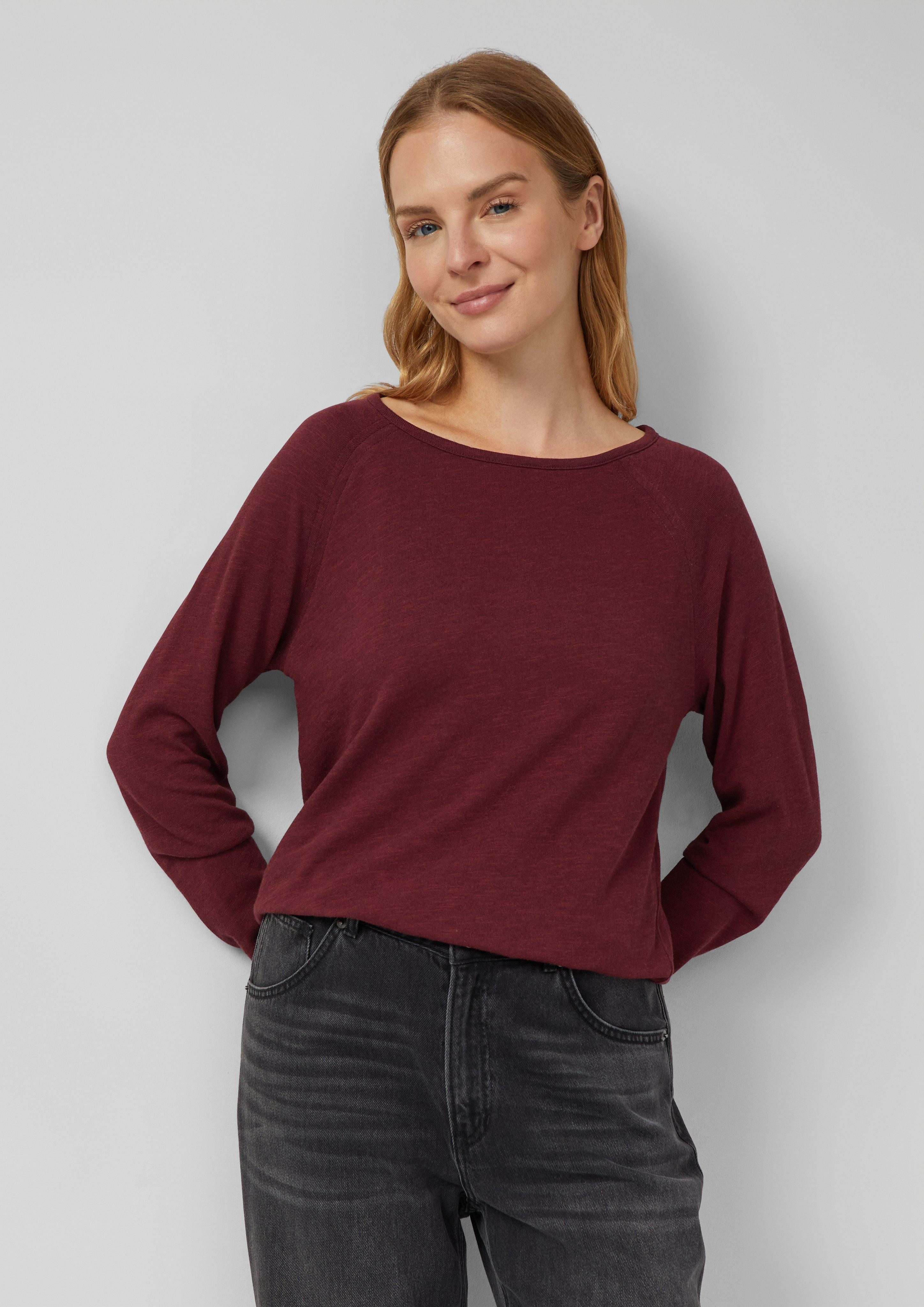 s.Oliver Langarmshirt Langarmshirt mit Flammgarnstruktur günstig online kaufen