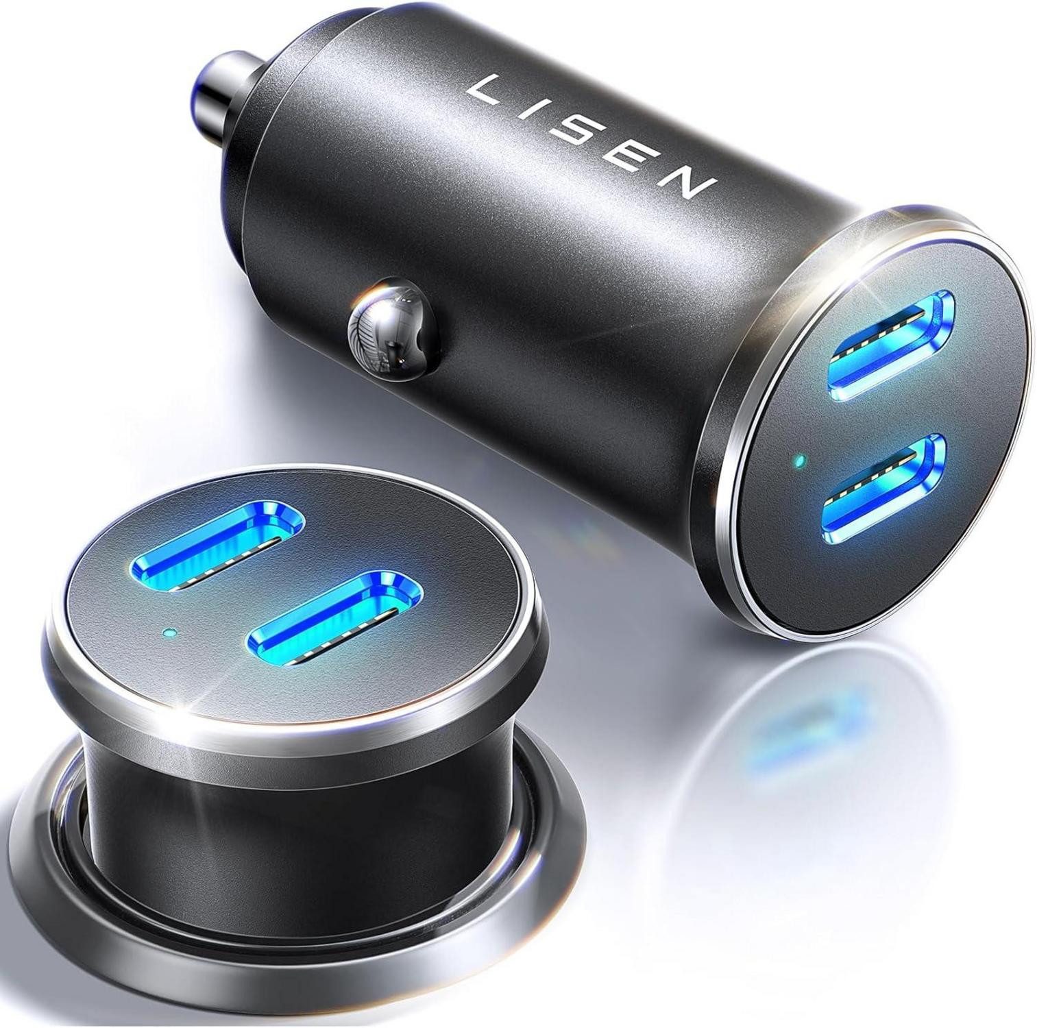 Laderaummatte 90W Zigarettenanzünder USB C Verteiler PD45W Steckdose KFZ Ladegerät