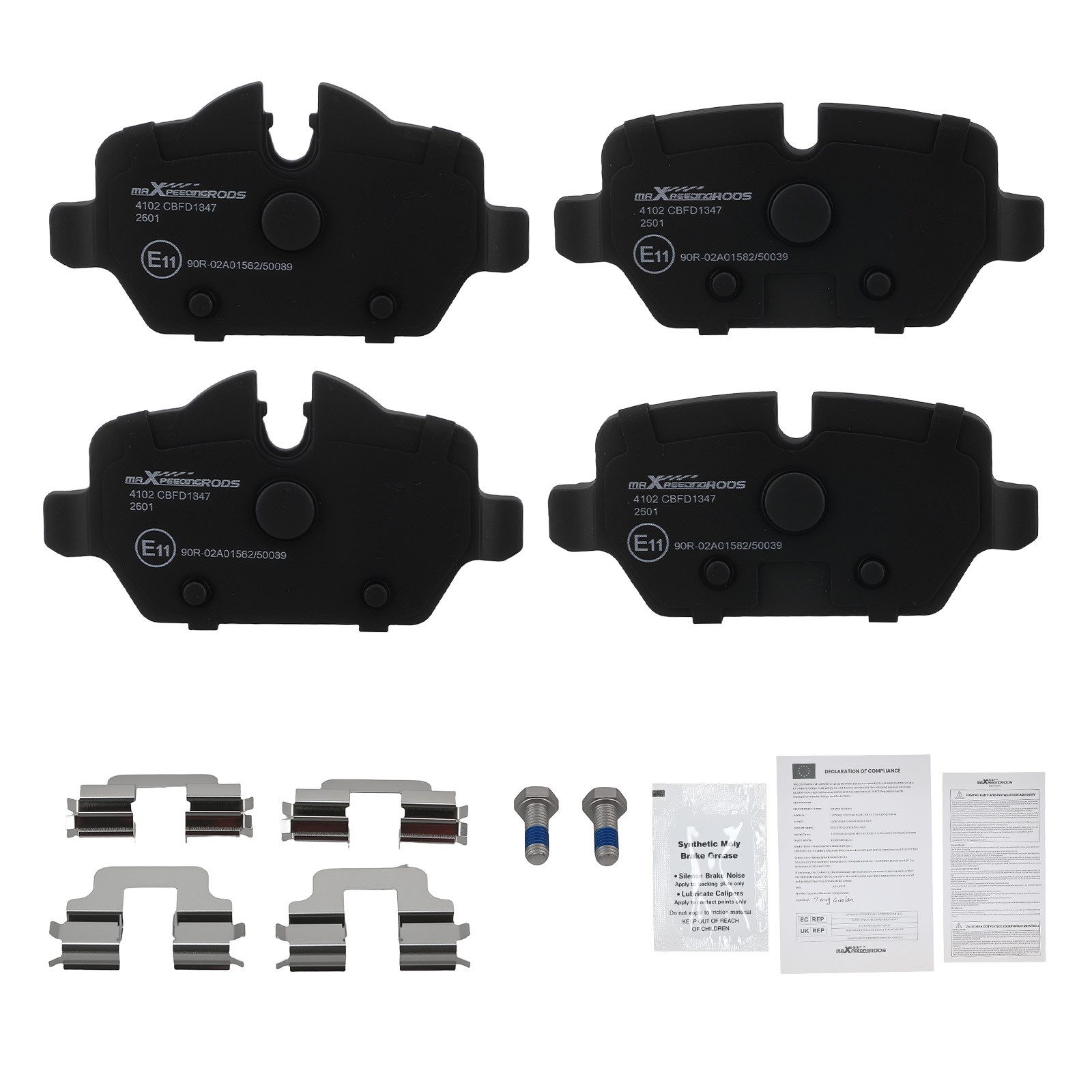 maXpeedingrods Bremsbelag, Bremsbeläge Hinten For BMW 1 E81 E87 116i 118i 120i 3 E90 E92 MINI