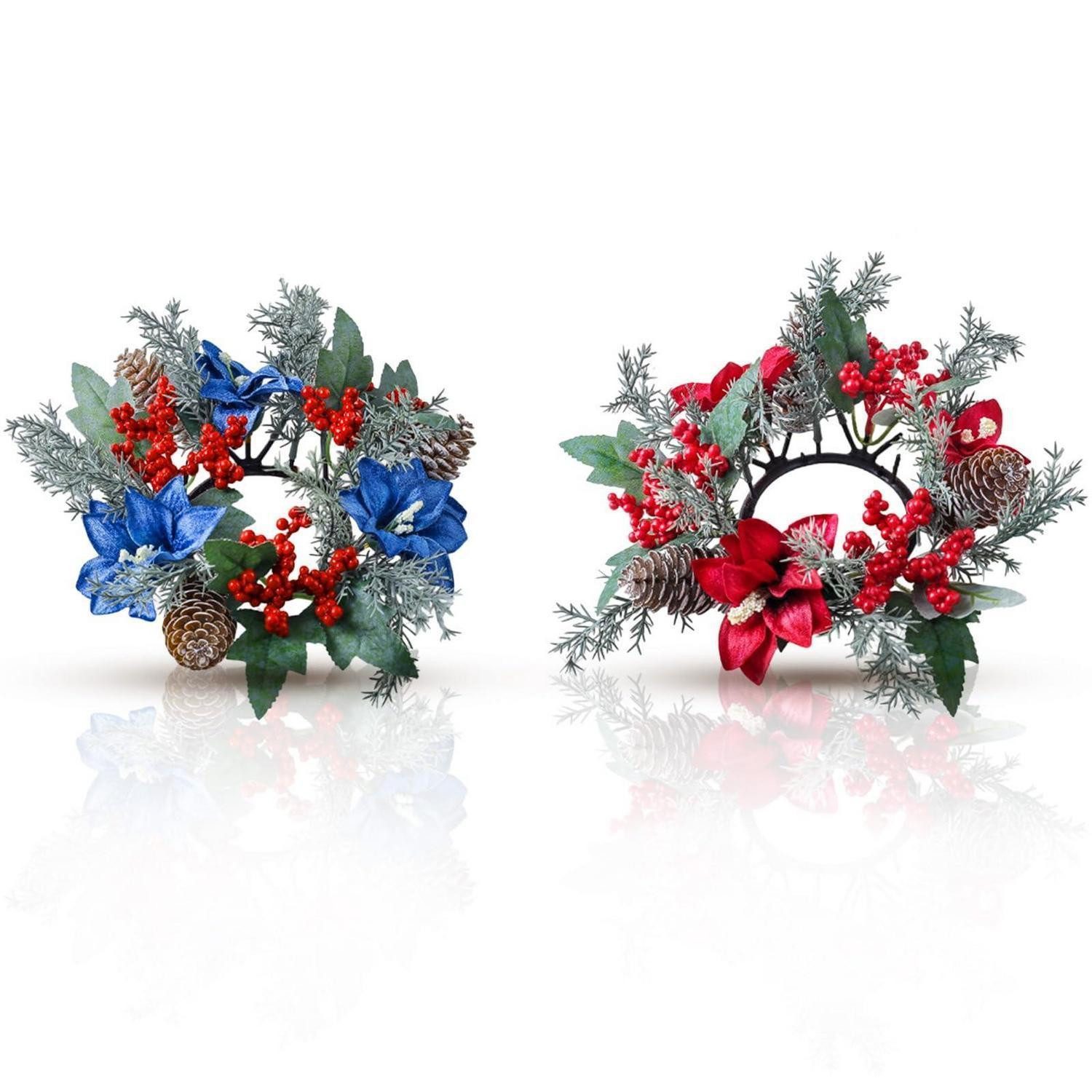 LuxusKollektion Adventskranz Adventskranz-Set künstlich 2er