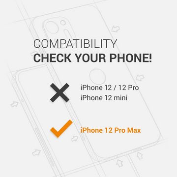 kwmobile Handyhülle Hülle für Apple iPhone 12 Pro Max, Stoff Handy Case Schutzhülle - Backcover Cover Design