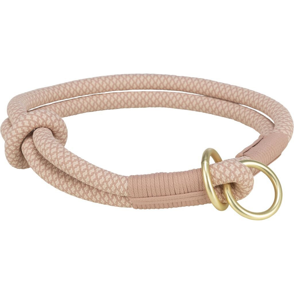 TRIXIE Hunde-Halsband Soft Rope Zug-Stopp-Halsband - rosa/hellrosa - 40 cm/ø 10 mm, Tau