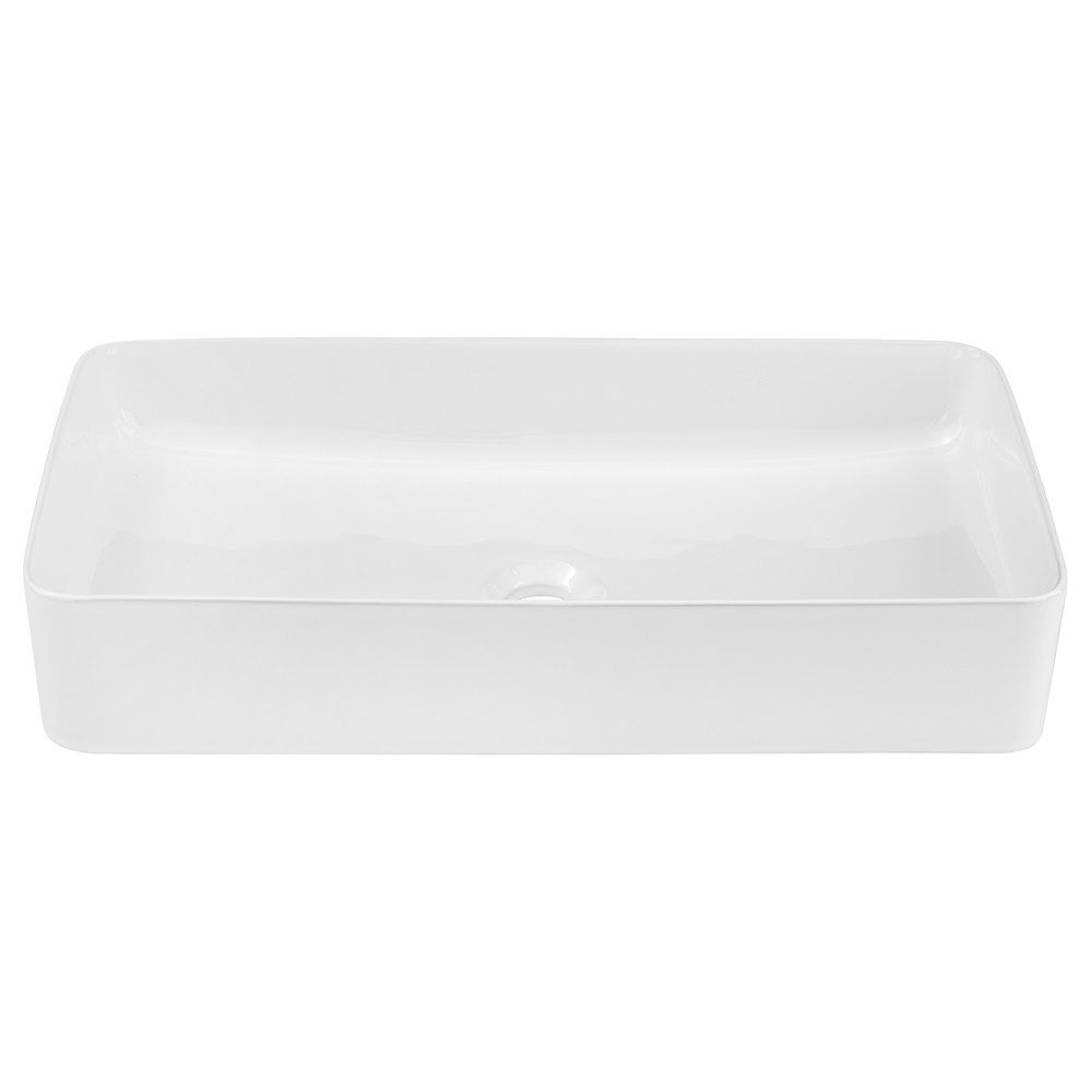 Lomadox Waschtisch DANZIG-56, 100 cm Eiche anthrazit Keramik Aufsatzbecken weiß 100/71/46 cm