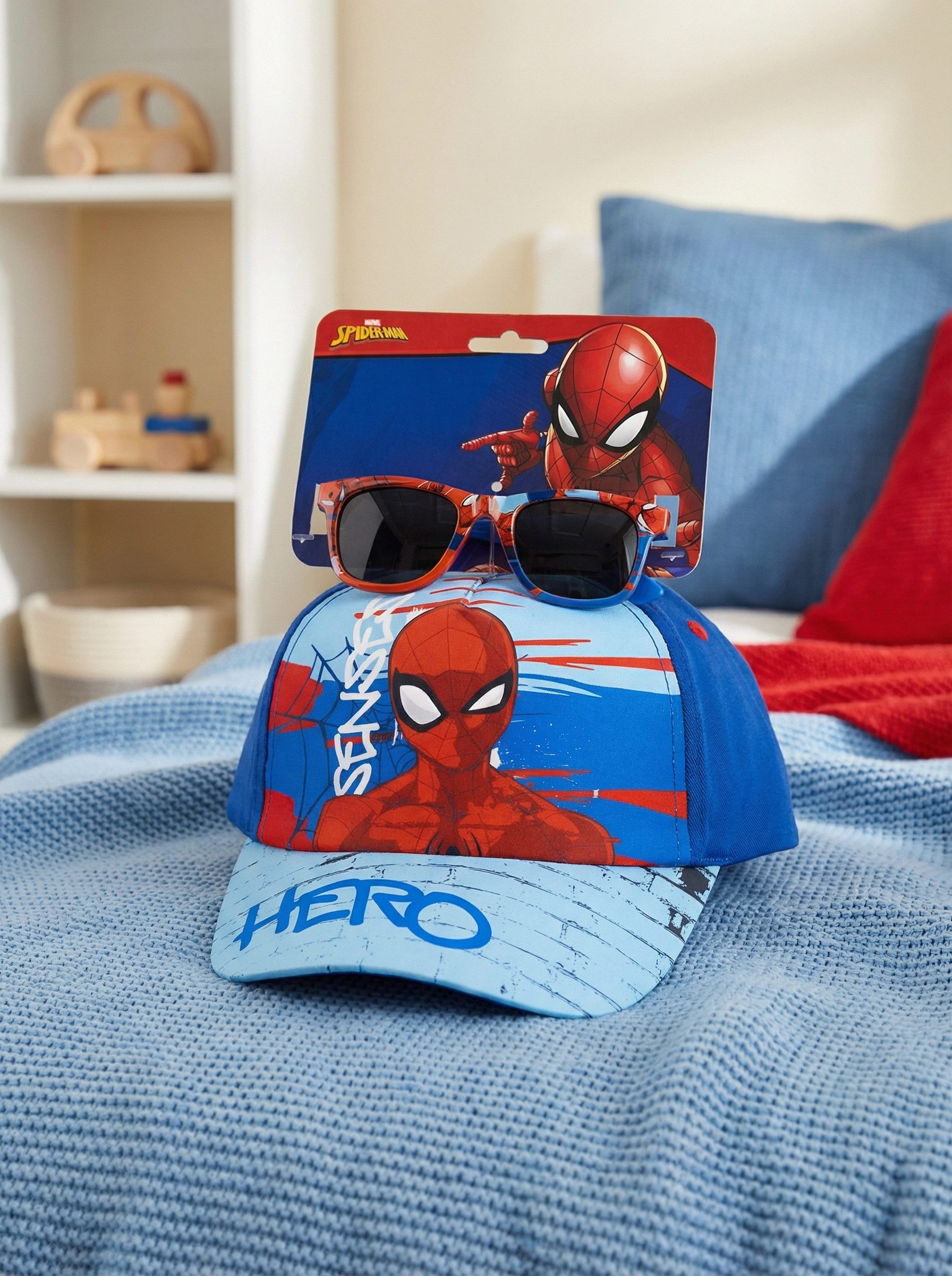 MARVEL Baseball Cap Marvel Spiderman Kinder Basecap Baseball Kappe Mütze plus Sonnenbrille (Spar-Set, 2-St) Gr. 53