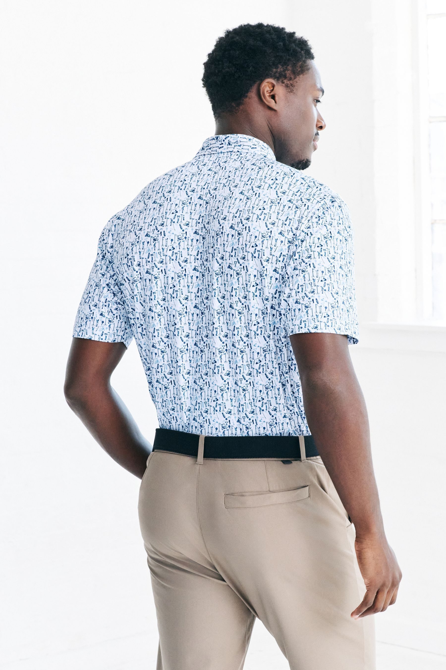Next Poloshirt Active Golf Poloshirt mit geometrischem Print (1-tlg)