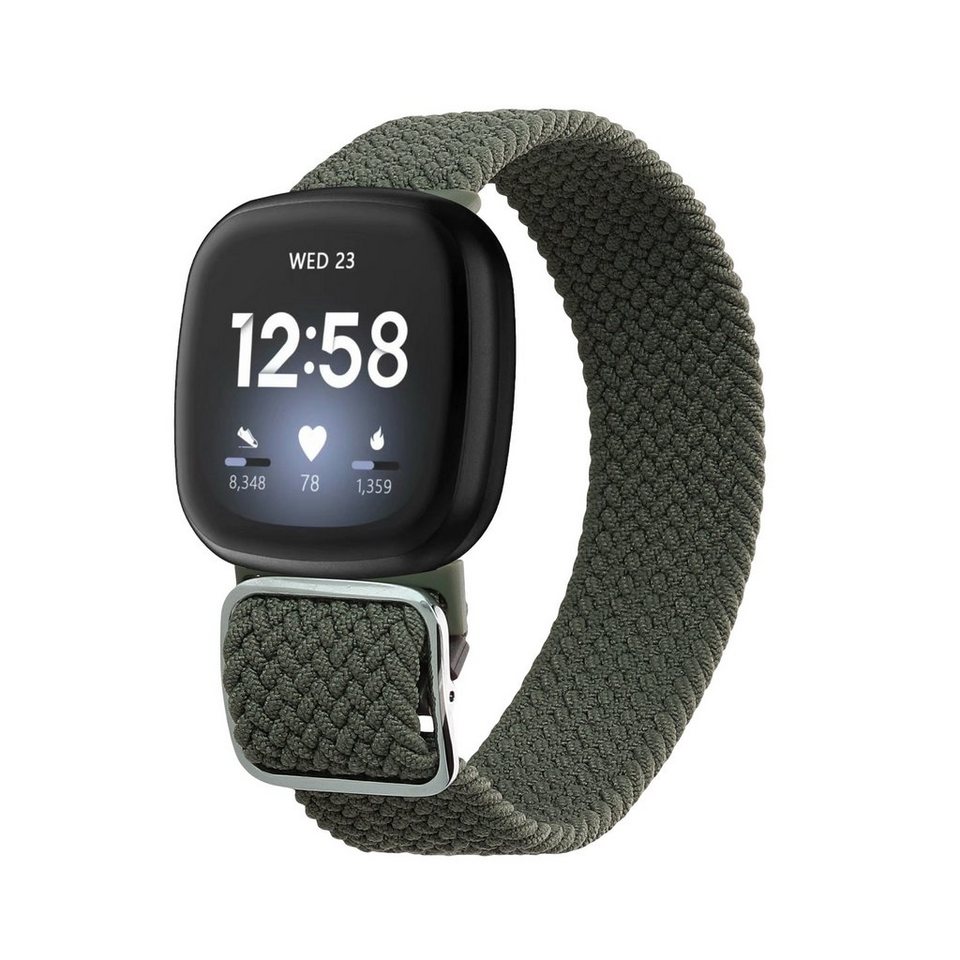 kwmobile Uhrenarmband Armband für Fitbit Versa 4 / Sense 2 / Versa 3 /  Sense, Nylon Fitnesstracker Sportarmband Band - Innenmaße von 14 - 22 cm