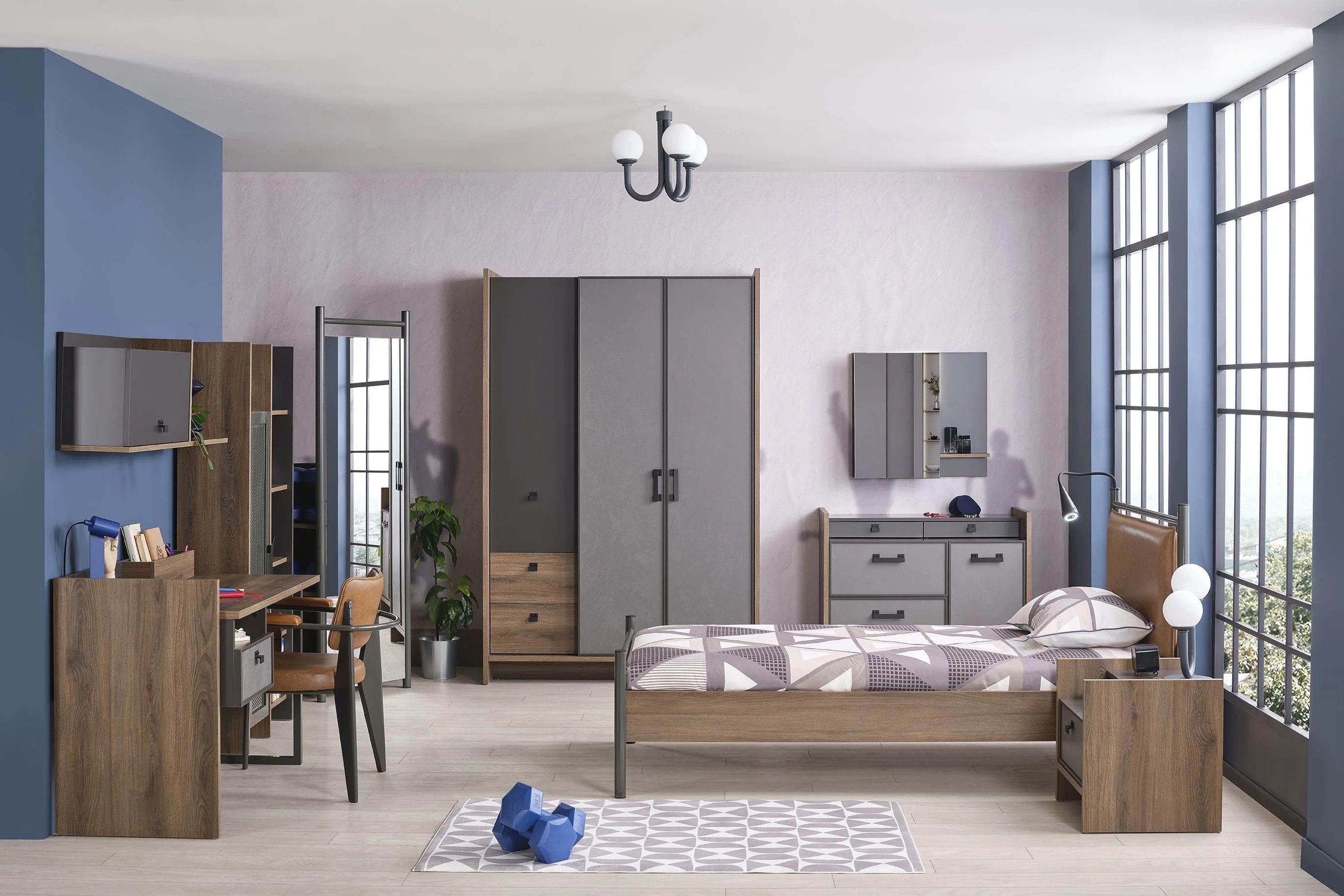 Möbel-Zeit Nachtkommode ACTION – Inkl. Wireless Charging Ladestation, Nachtschrank, Betttisch