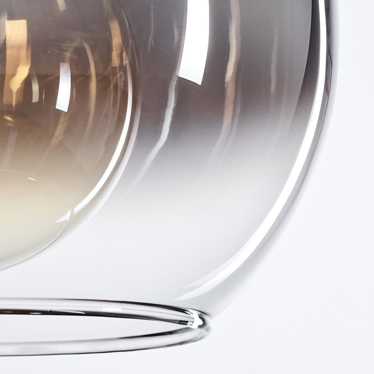 Metall/Glas Glas mit Schirmen in aus ohne Schwarz/Chromfarben/Klar, aus im Deckenleuchte Retro/Vintage-Design »Cesaro« (25cm), hofstein 3xE27 Deckenlampe Leuchte Leuchtmittel,