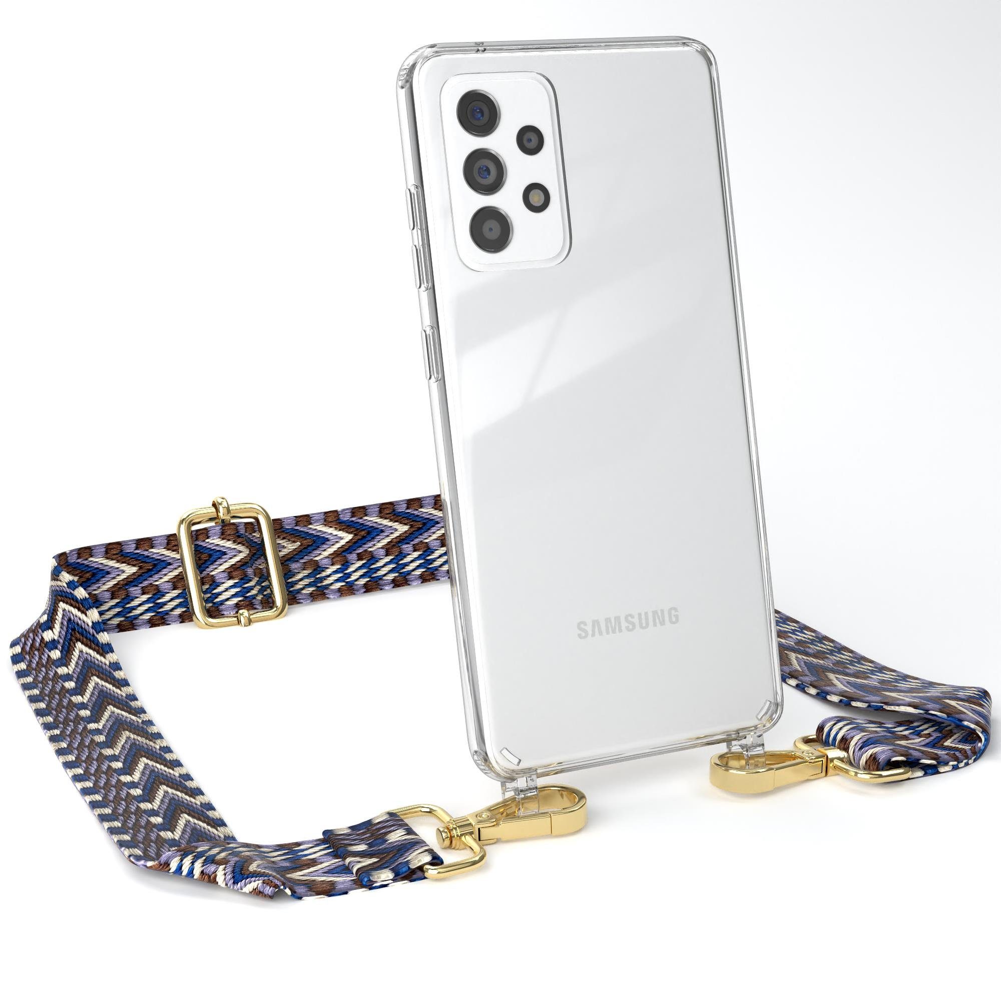 EAZY CASE Handykette Boho Umhängeband für Galaxy A52 / A52 5G / A52s 5G 6,5 Zoll, Phone Chain nutzbar als Bauchtasche Body Case Riemchen mit Hülle Weiß