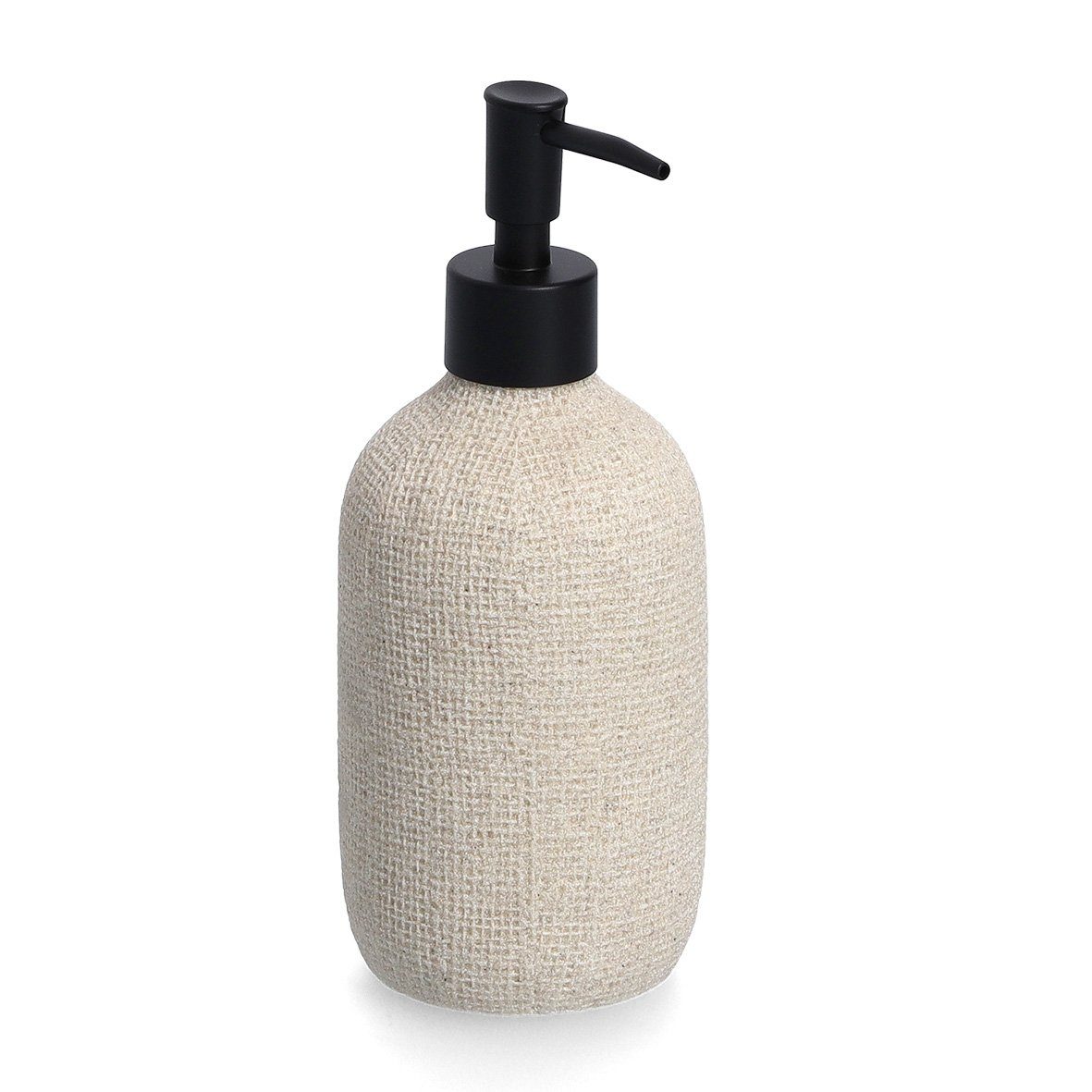 Zeller Present Badaccessoire-Set Дозатори мила "Natural, Polyresin, beige, 370 ml, ca. Ø 8 x 19,8 cm