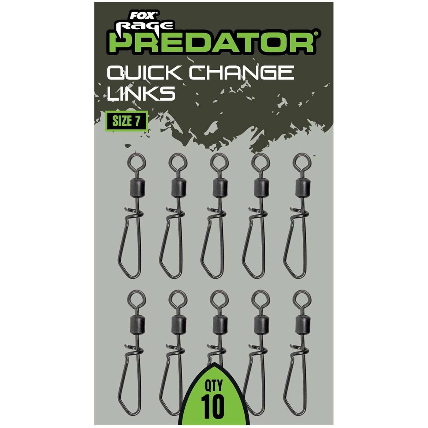 Angelwirbel Fox Rage Predator Quick Change Links Size 7 - 10 Wirbel