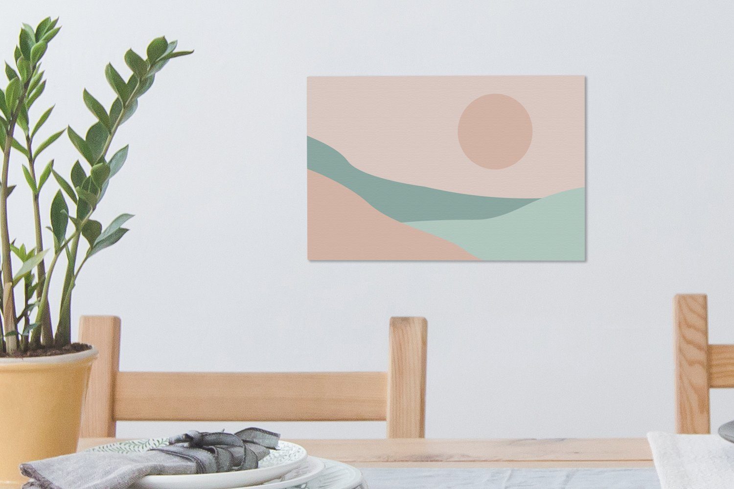Sonne, - St), Leinwandbilder, Strand Meer (1 cm Sommer 30x20 Leinwandbild Aufhängefertig, - Wandbild Wanddeko, OneMillionCanvasses® -
