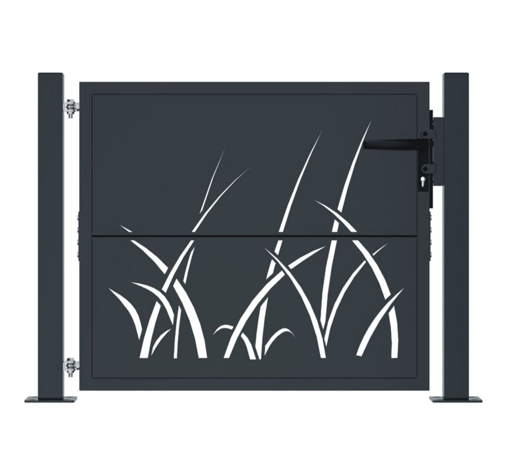 Thumbnail - vidaXL Gartentor Gartentor Anthrazit 105x105 cm Stahl Gras-Design