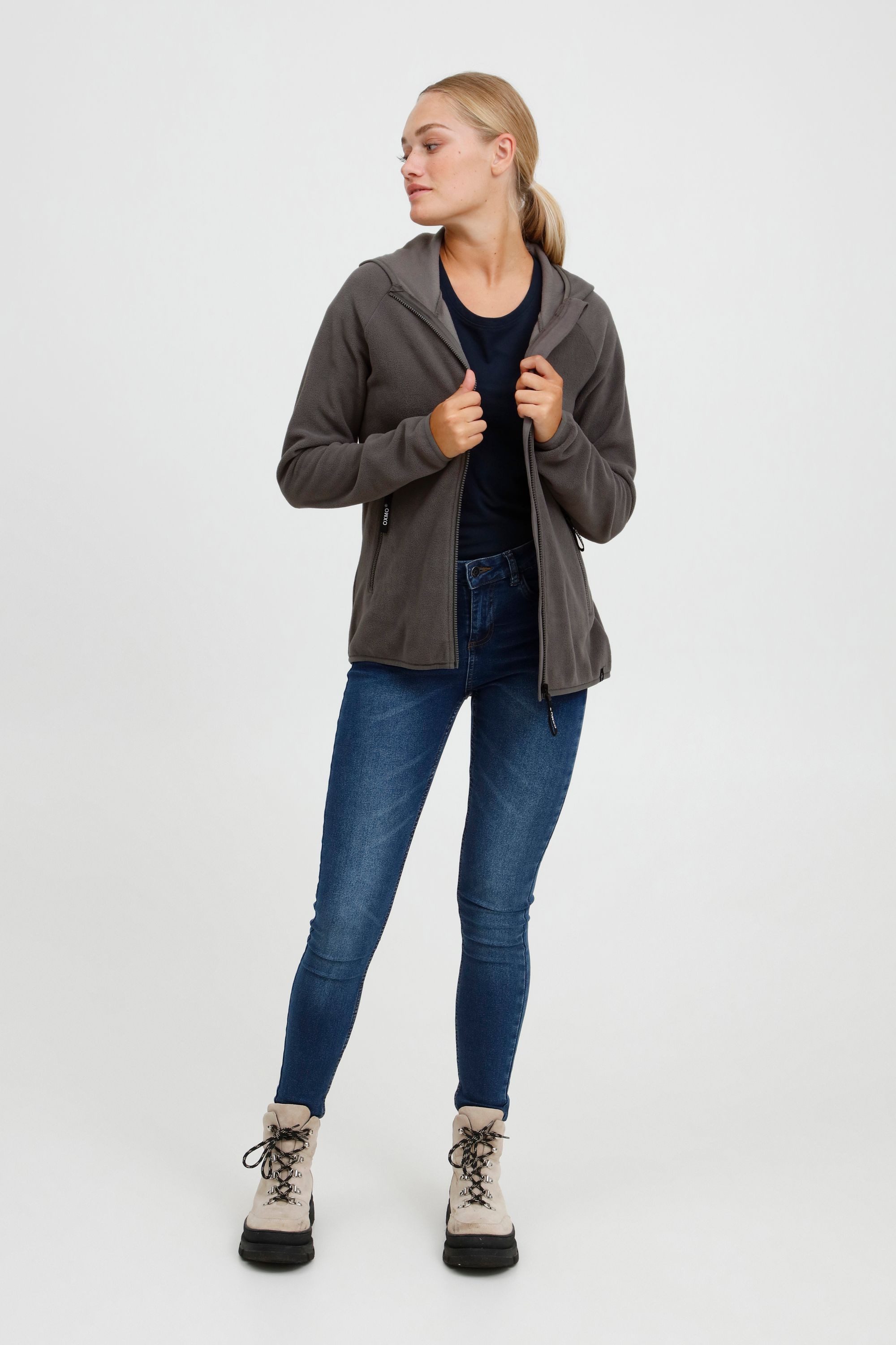 OXMO Fleecejacke OXFinja Fleecejacke mit Kapuze günstig online kaufen