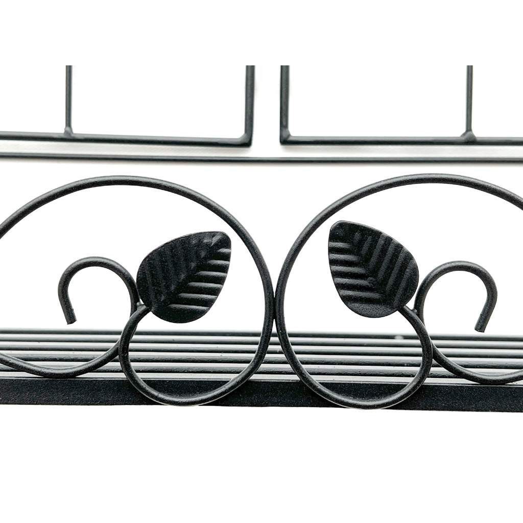 DanDiBo Blumenkasten Wandblumenhalter Fenster Schwarz Metall Wand Blumenständer Blumenregal, Eckig