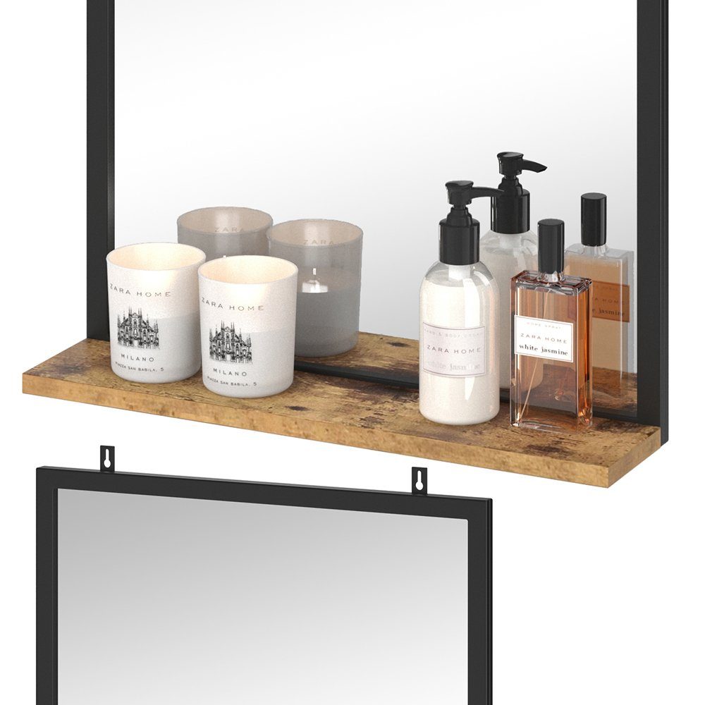 Vintage Badezimmerspiegel mit Wandspiegel Fyrk Bad Badspiegel Vicco für Ablage