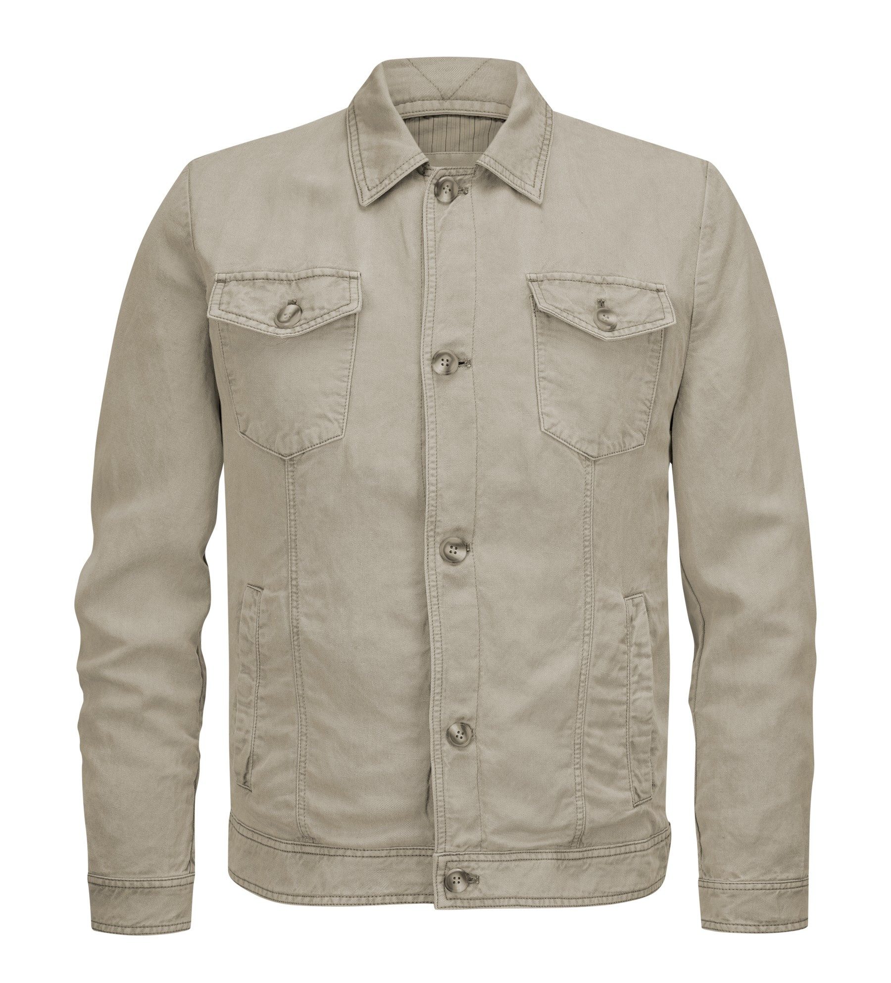 MILESTONE Hemdjacke MSWebber Leichte Sommerjacke aus Leinen-Lyocell, atmungsaktiv und knitterarm