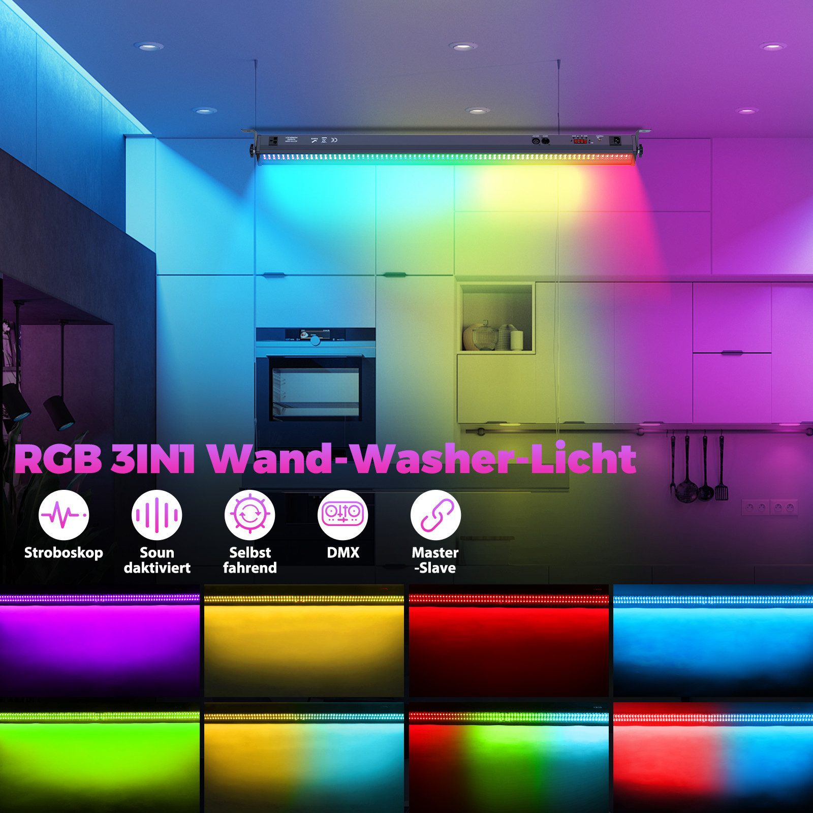 ZonQoonz Discolicht 168W Wandwasch-LED-Lichtleiste 336-teilig 5050 SMD für Club KTV