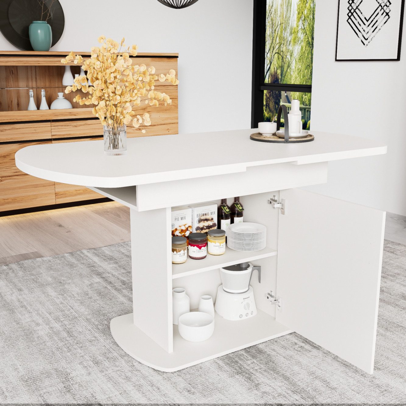 HAUSS SPOLE Esstisch 110/130x70x75cm, Ausziehbarer ovaler günstig online kaufen