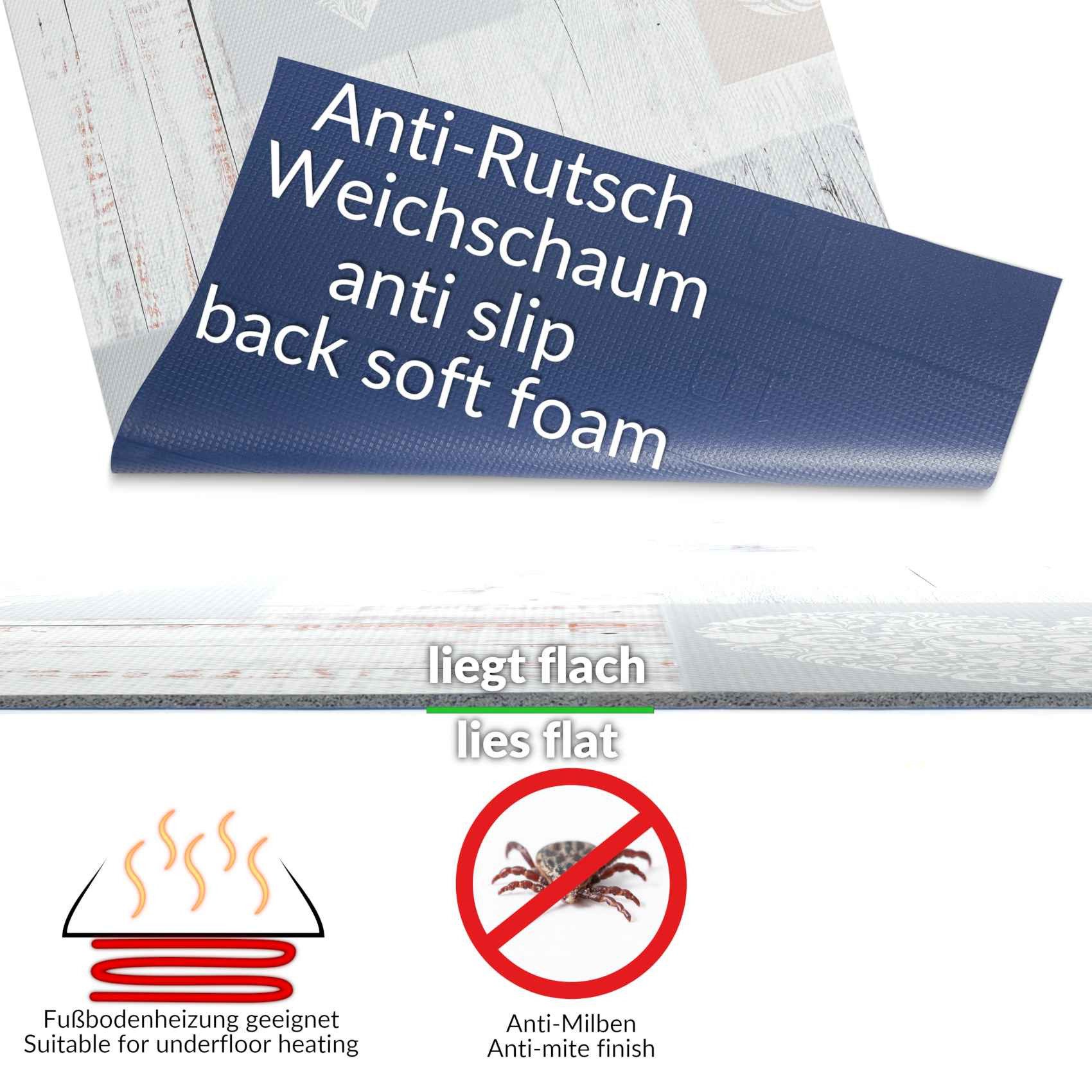 ANRO Küchenläufer MIRZA Hochwertig abwischbar Flurläufer Teppichläufer, Eckig, Höhe: 3 mm, Genarbt PVC – Bild 5 von 5