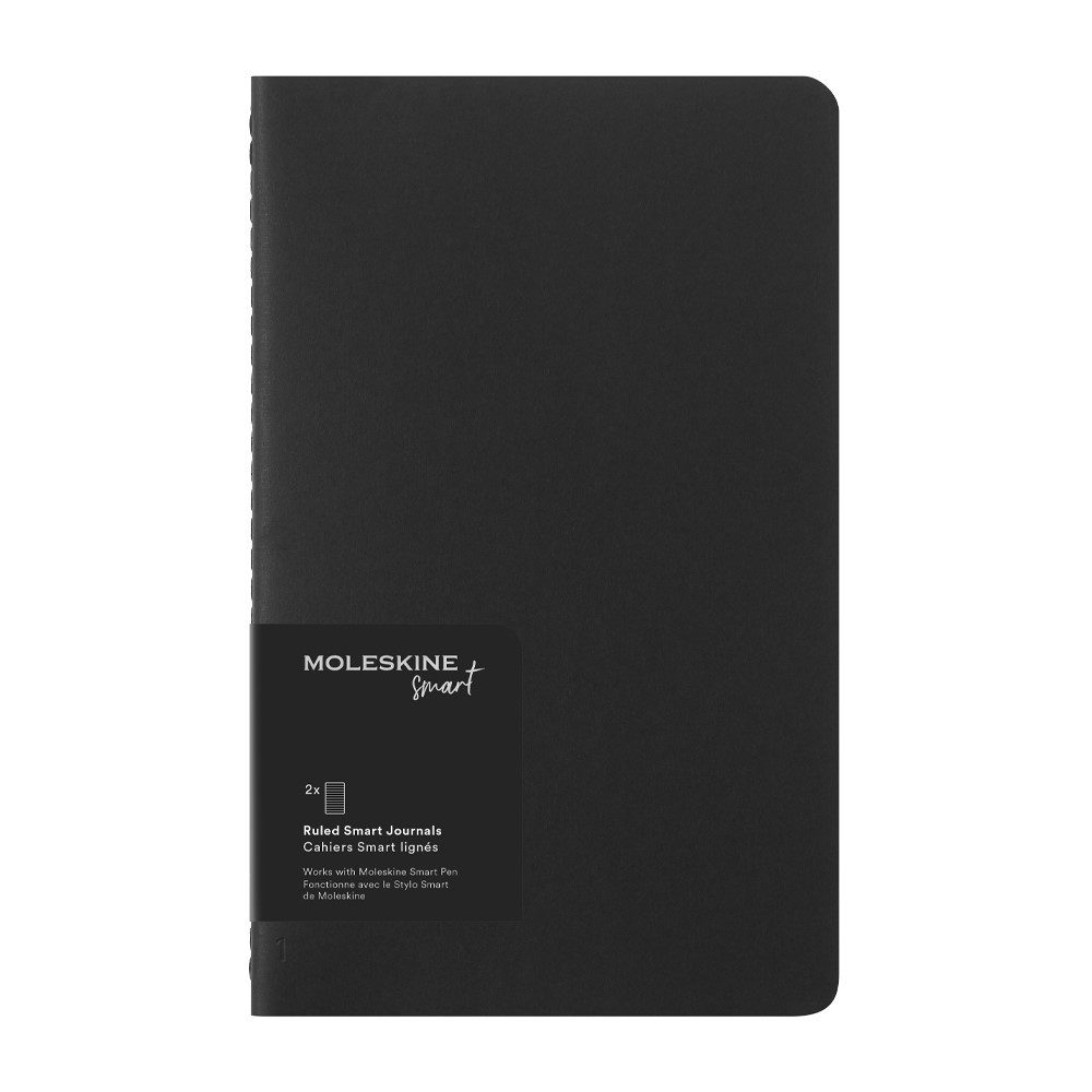 MOLESKINE Notizheft Smart Cahier Notizhefte 2er-Set / Schwarz / Large / Liniert