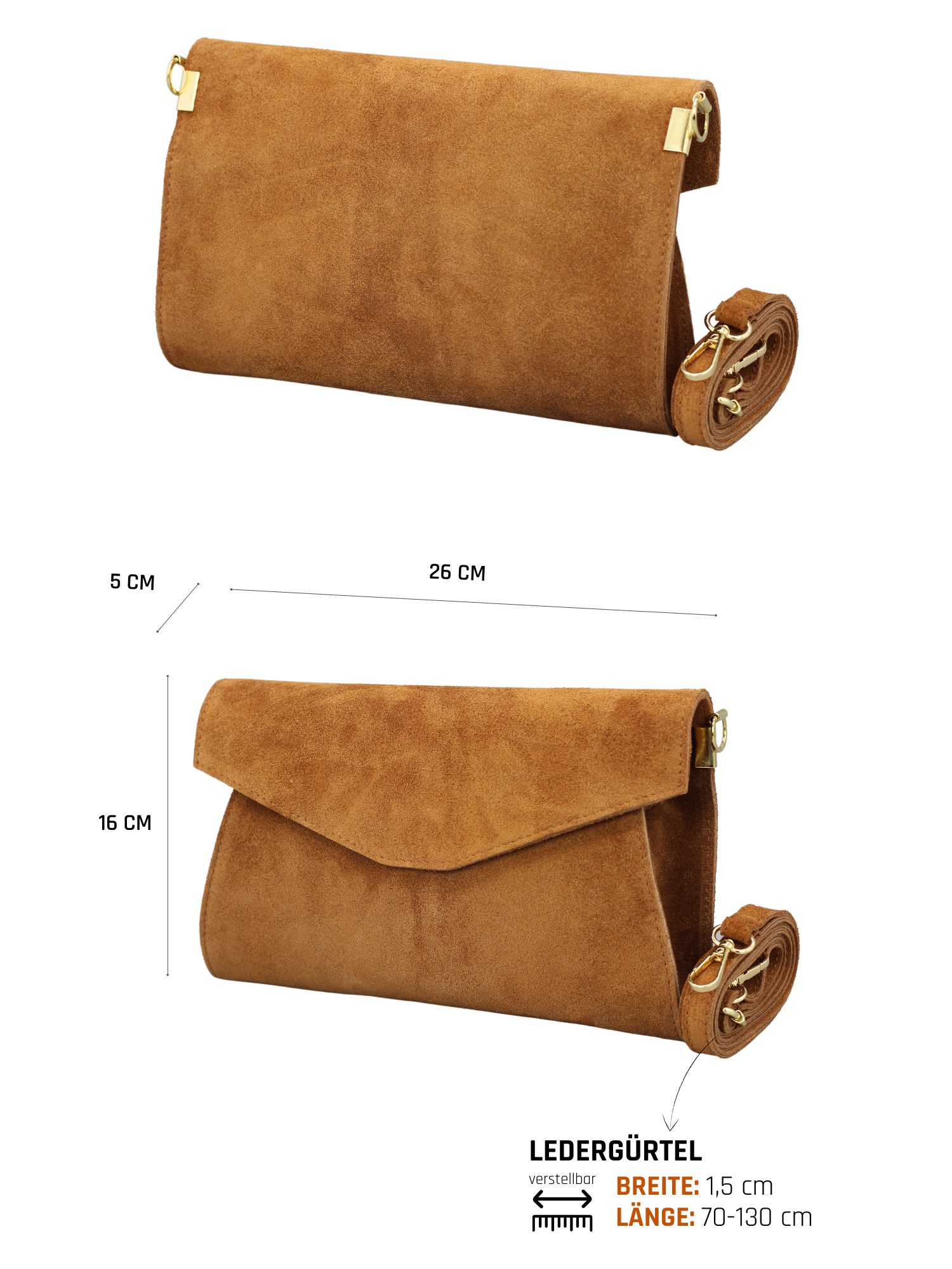 Adel Bags Umhängetasche SETRA Damen Schultertasche aus echtem Wildleder, he günstig online kaufen