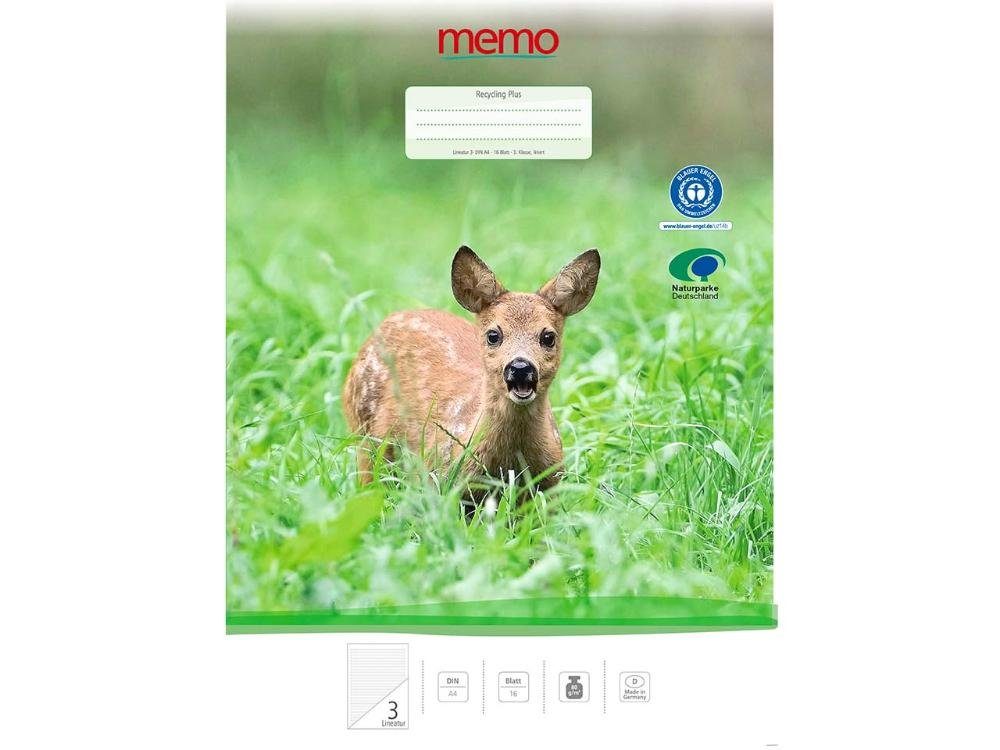 memo Schulheft memo Grundschulheft DIN A4, Lineatur 3
