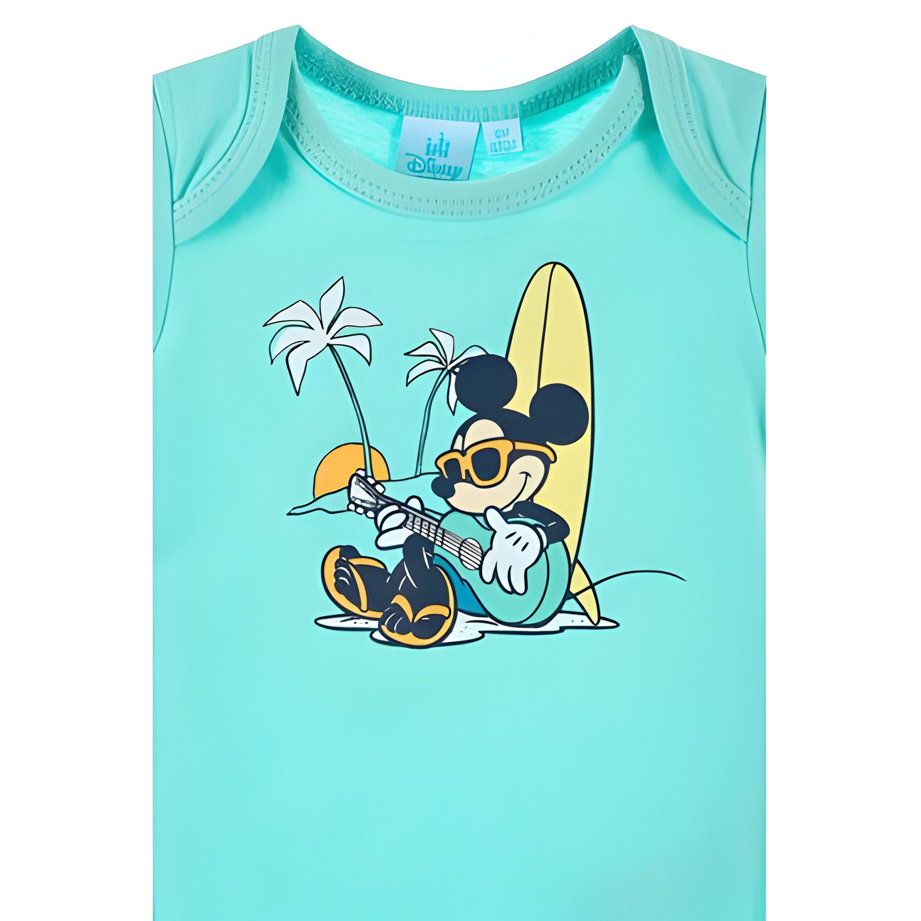 Disney Kurzarmbody Disney Mickey Maus Baby 2er Set kurzarm Body Strampler 100% Baumwolle, Gr. 68 bis 86