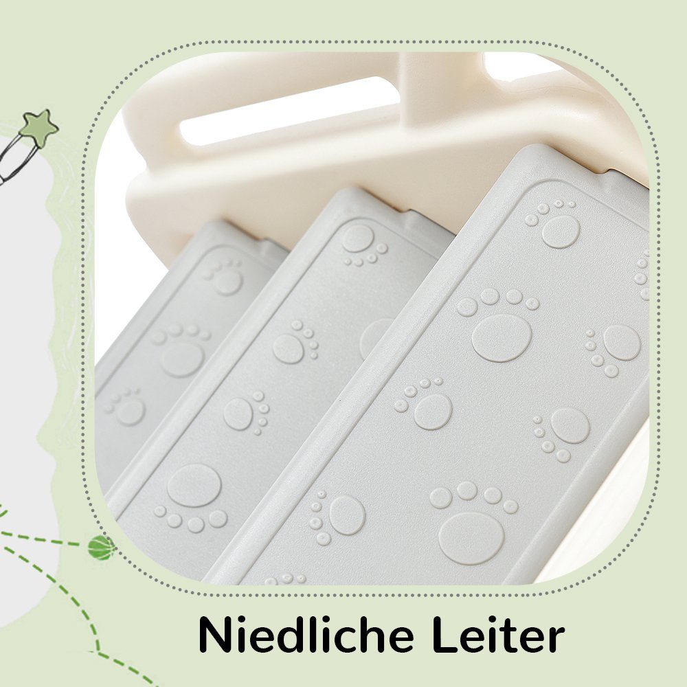 Merax Rutsche 7 in 1 Spielzentrum, (Rutsche, Basketballkorb, Wurfring, Bogentunnel, Teleskop), Kinderrutsche aus HDPE, Spielplatz, Spielhaus