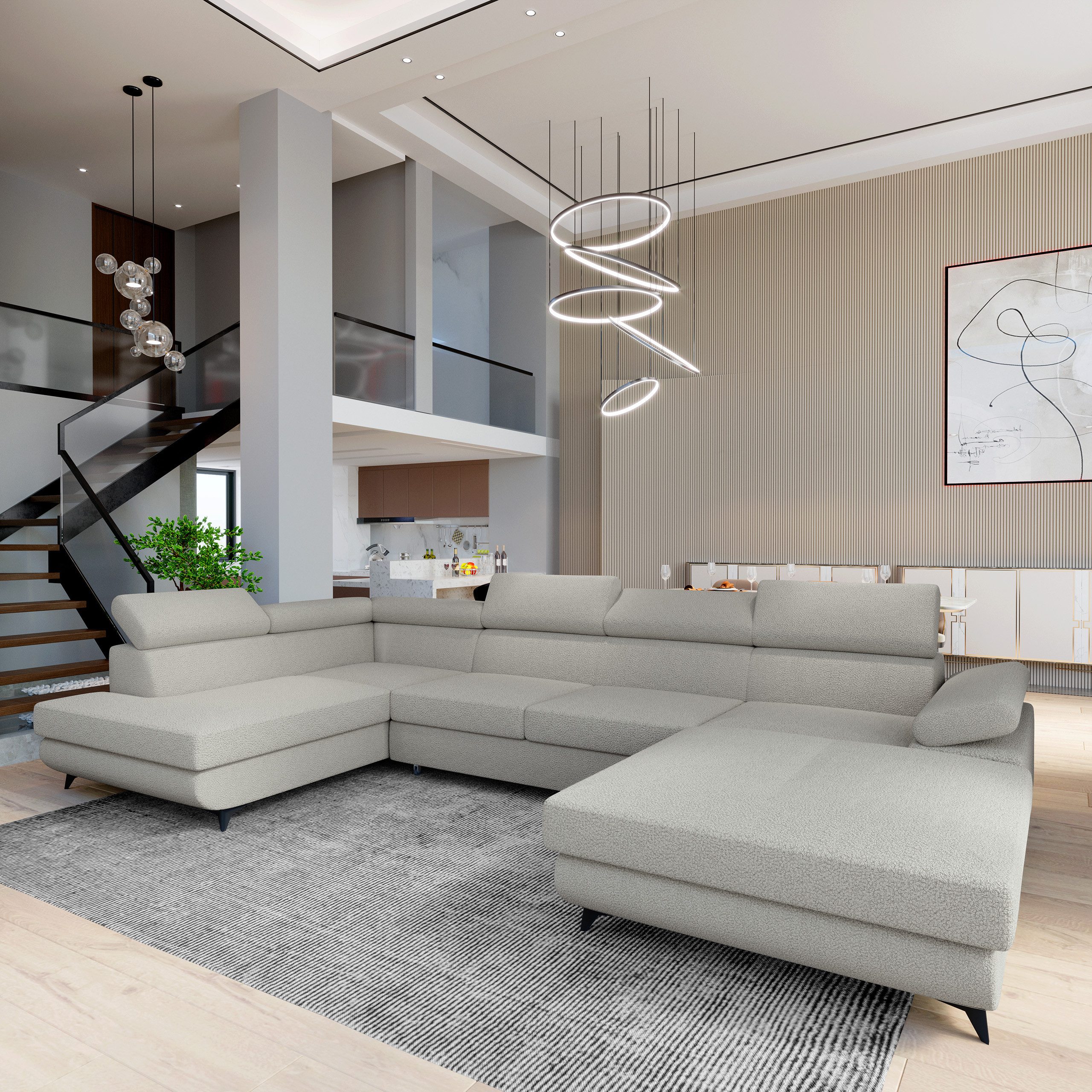 Masseno Ecksofa RUBANO mit Schlaffunktion U-Form, günstig online kaufen