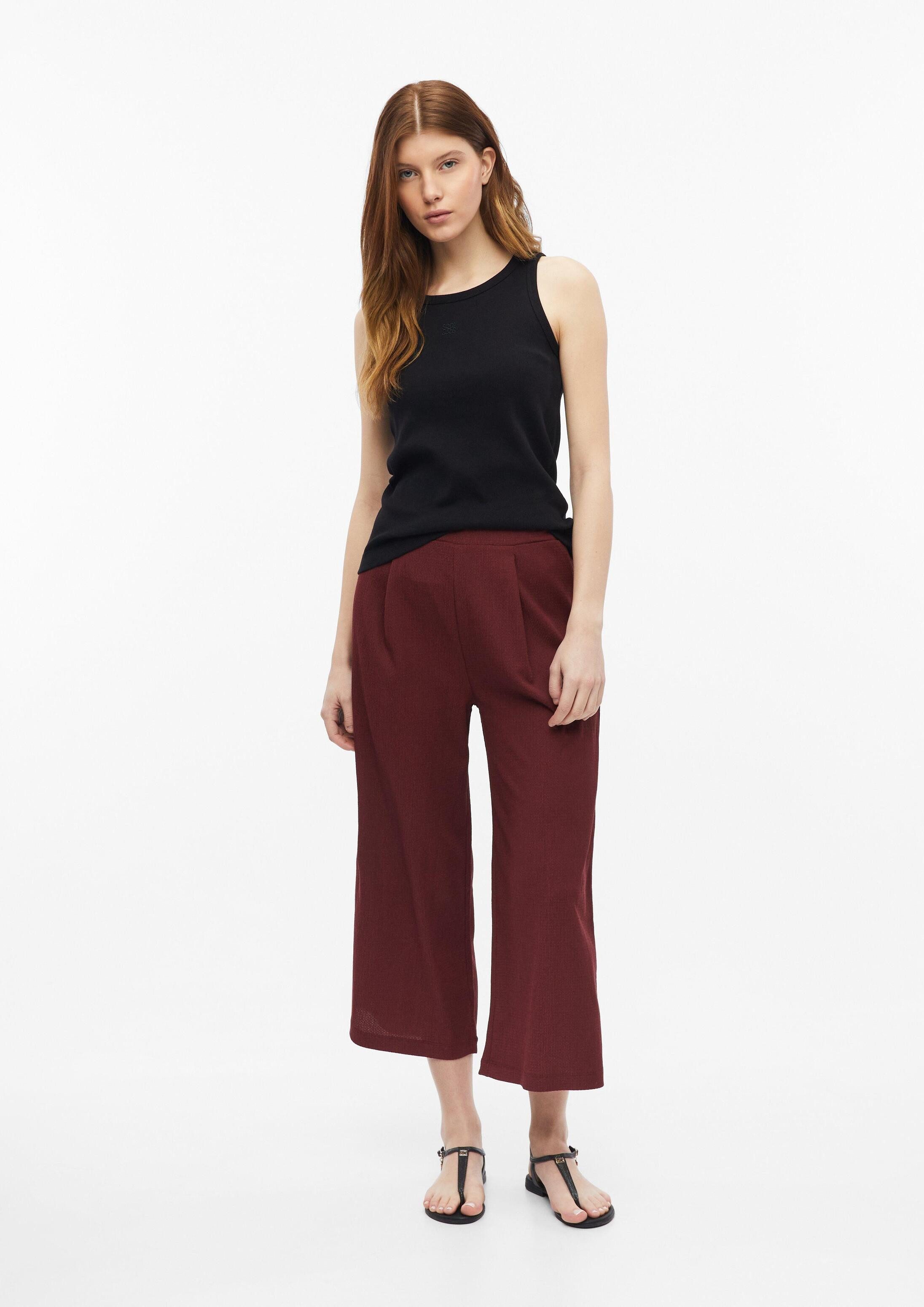 s.Oliver Culotte Hose Strukturierte Culotte mit Falten und Elastikbund