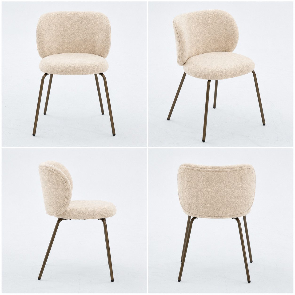 LIVIHOME Esszimmerstuhl CHENILLE (Set, 2 St), Ergonomische Rückenlehne mit weichem Chenille-Bezug