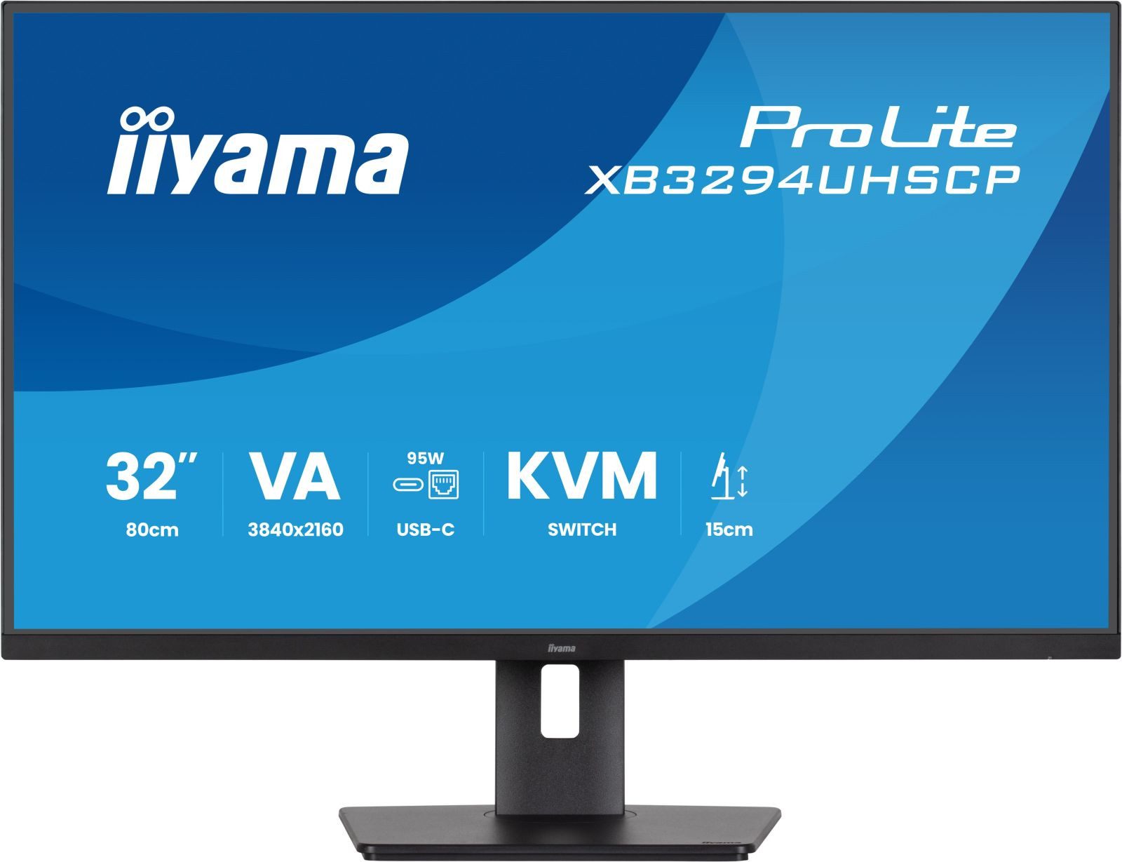 Iiyama TFT XB3294UHSCP 80cm VA 32/3840x2160/2xHDMI/DP/USBC/KVM/höv TFT-Monitor (3840 x 2160 px, 4K Ultra HD, 2 ms Reaktionszeit, 60 Hz, VA, Adaptive-Sync, Lautsprecher, HDCP, HDR, Pivot, Höhenverstellbar)