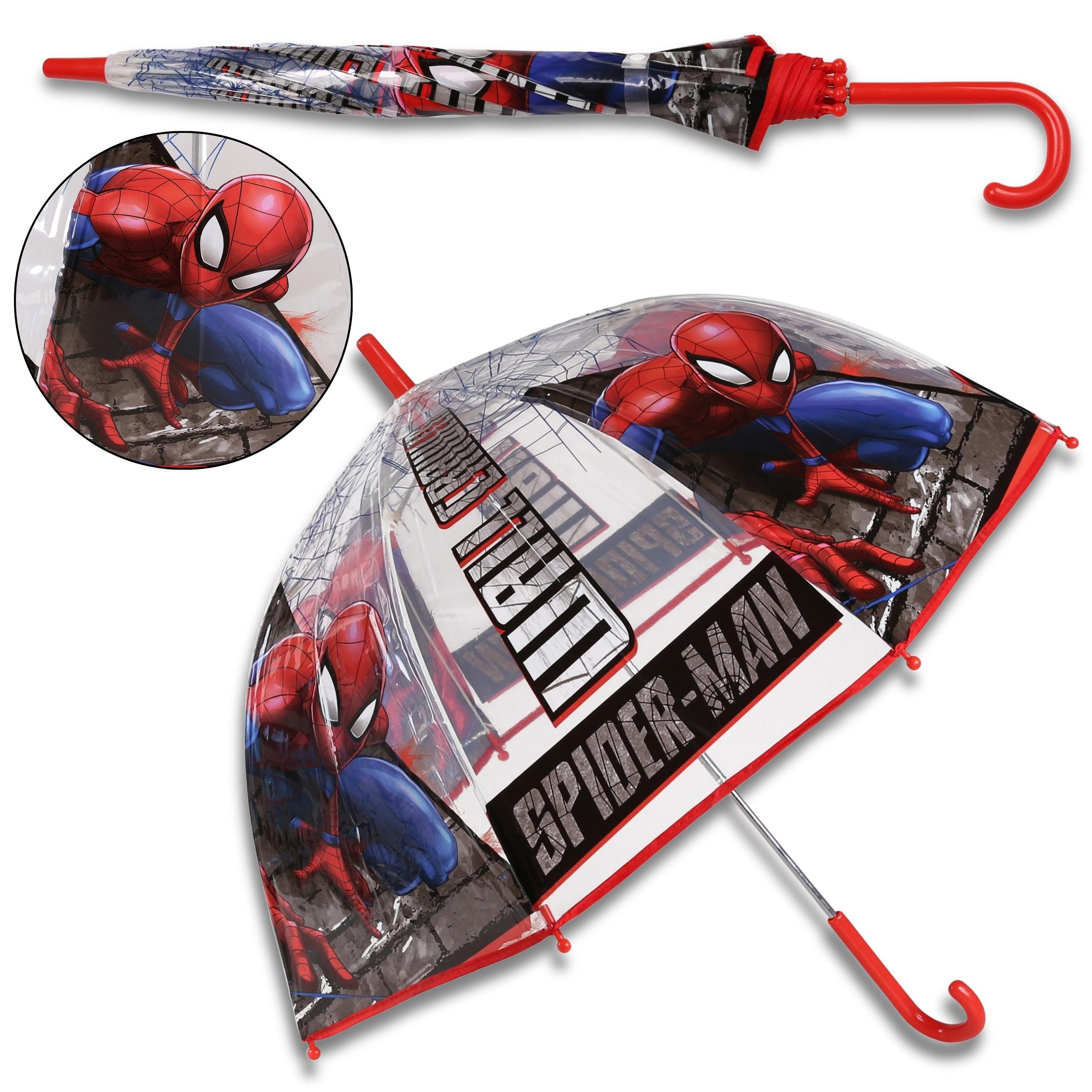 Sarcia.eu Taschenregenschirm MARVEL Spider Man Transparenter Regenschirm, für einen Jungen