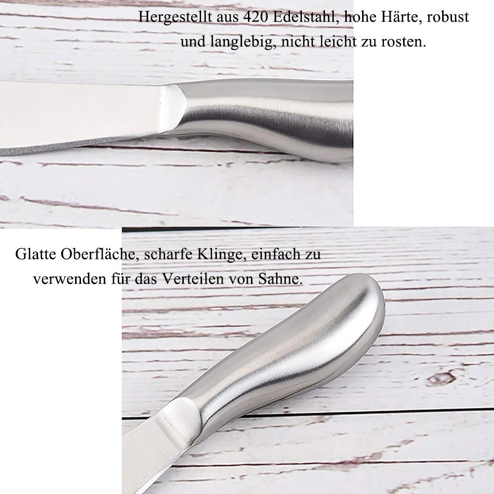 NUODWELL 4 Stück Dessertmesser, Käsemesser Buttermesser Besteck Edelstahl Klein Messer