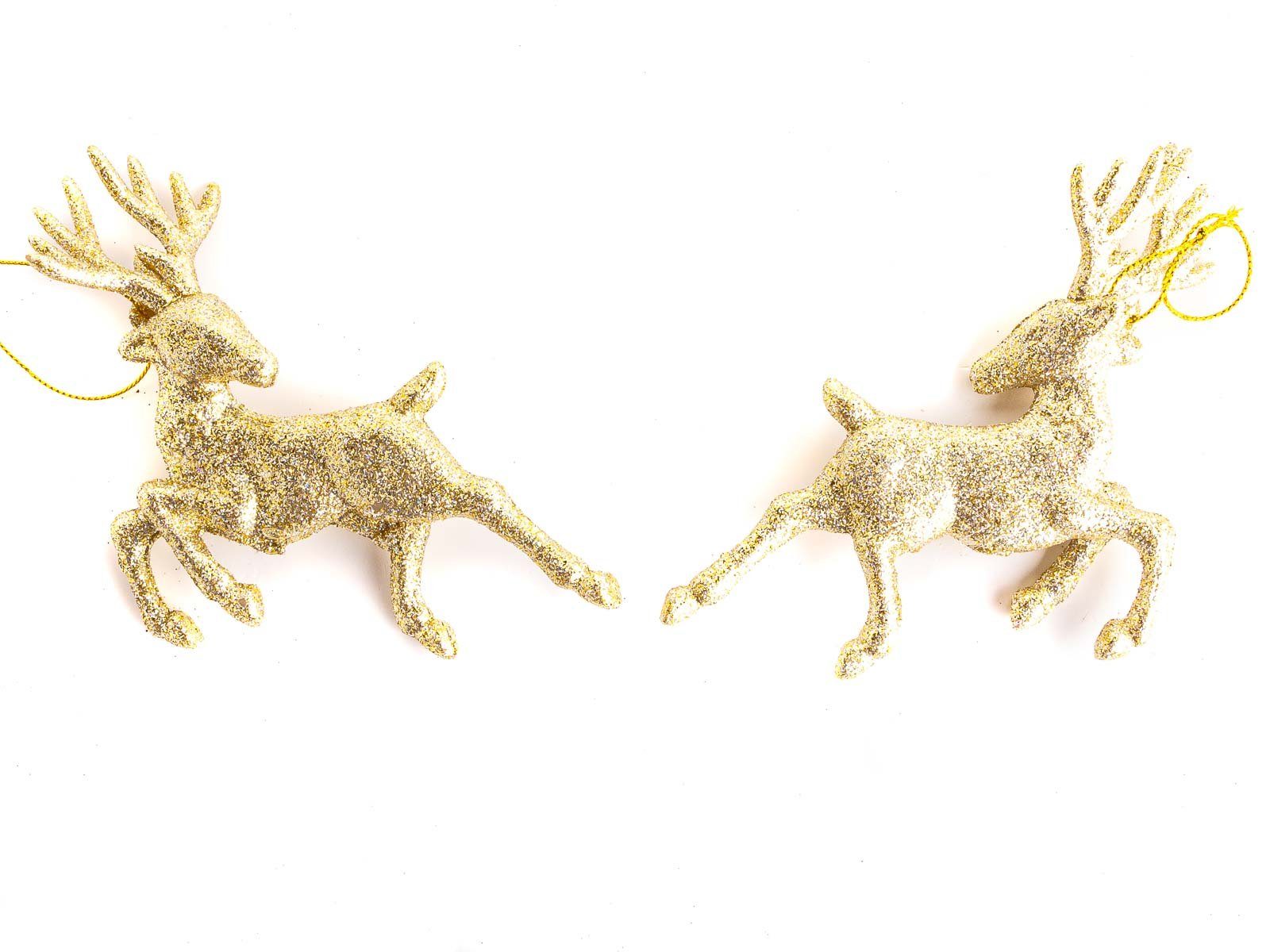 CEPEWA Dekoobjekt Deko Hirsch 2er Set mit Glitzerüberzug (Stück, 2 St., 1)