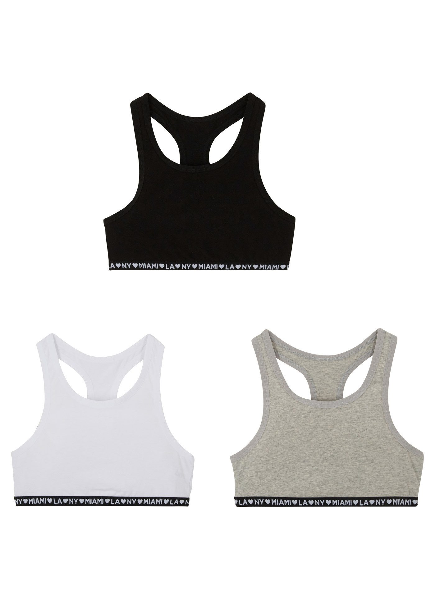 bonprix Bustier (Packung, 3-tlg) mit breiten Trägern, mit breitem Gummiband unter der Brust