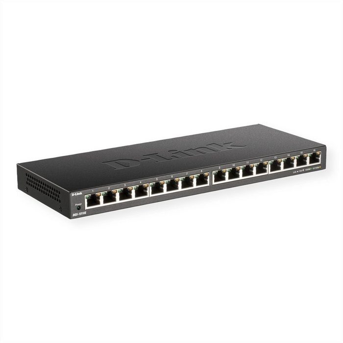 D-Link DGS-1016S/E 16Port Gigabit Switch 10/100/1000Mbps Unmanaged Netzwerk-Switch (Internes Netzteil)