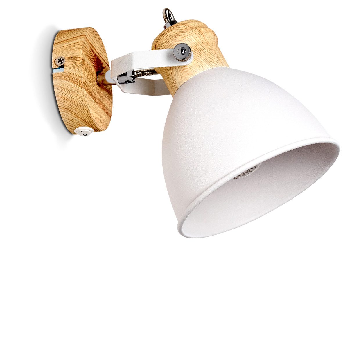 hofstein Wandleuchte »Verago« verstellbare Wandlampe aus Metall in Weiß/Hol günstig online kaufen