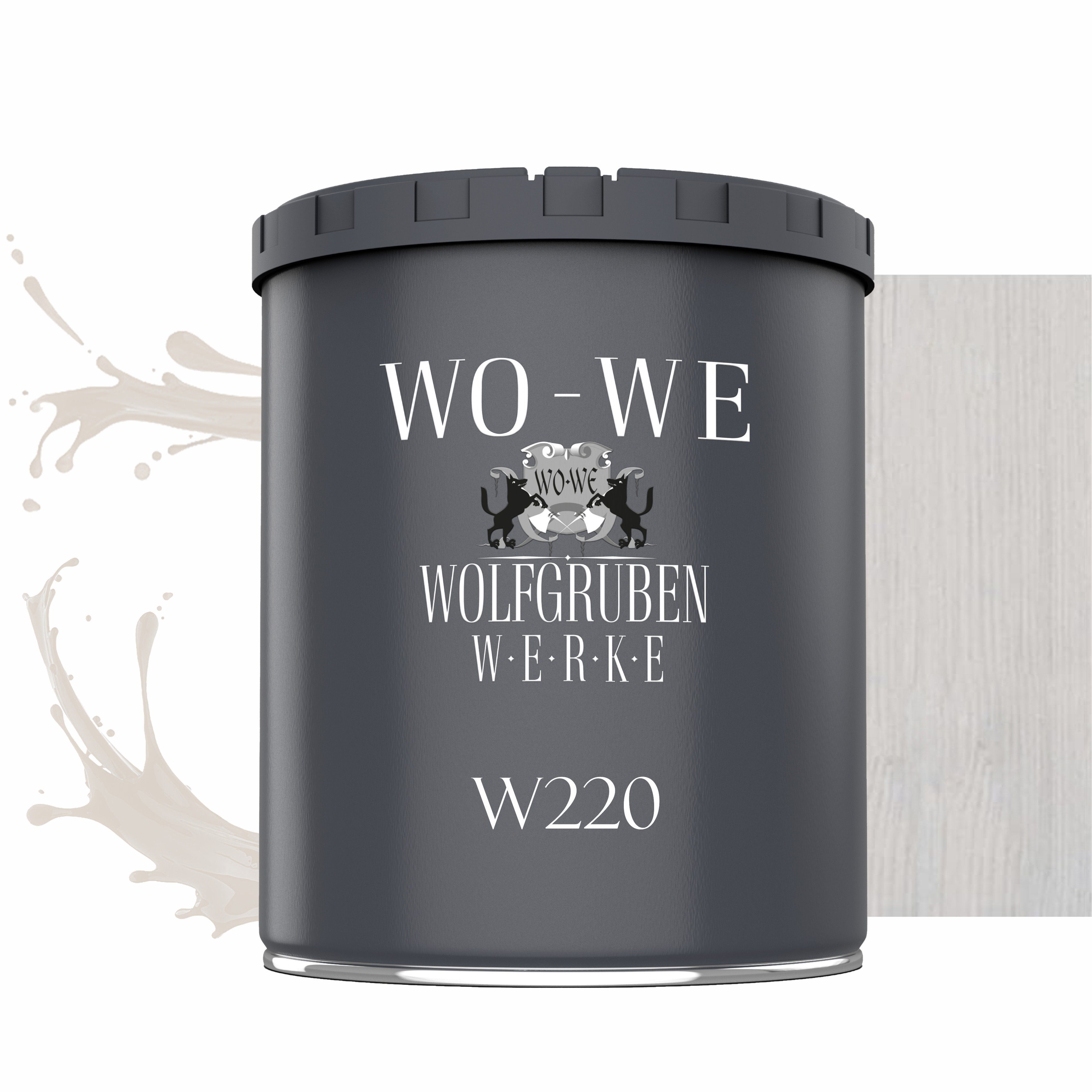 WO-WE Dickschichtlasur Holzschutzlasur 2in1 Holzlasur W220, 1-2,5L, Lösemittelfrei, UV-stabil Weiß