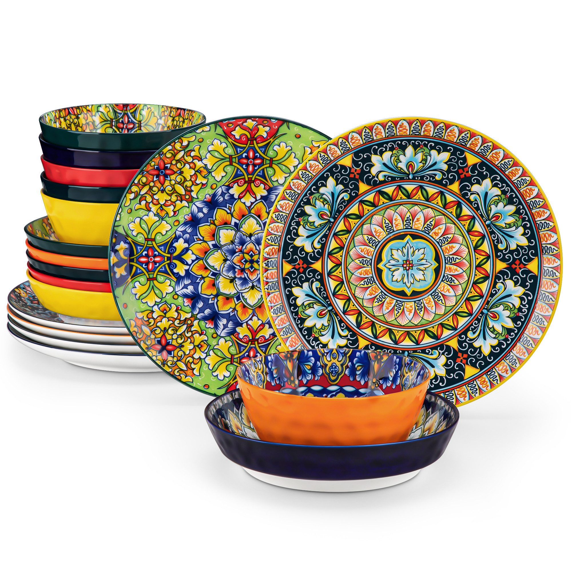 vancasso Geschirr-Set Tafelservice für 4/6 Personen, Porzellan, BOHO-Stil (18-tlg), 6 Personen, Porzellan