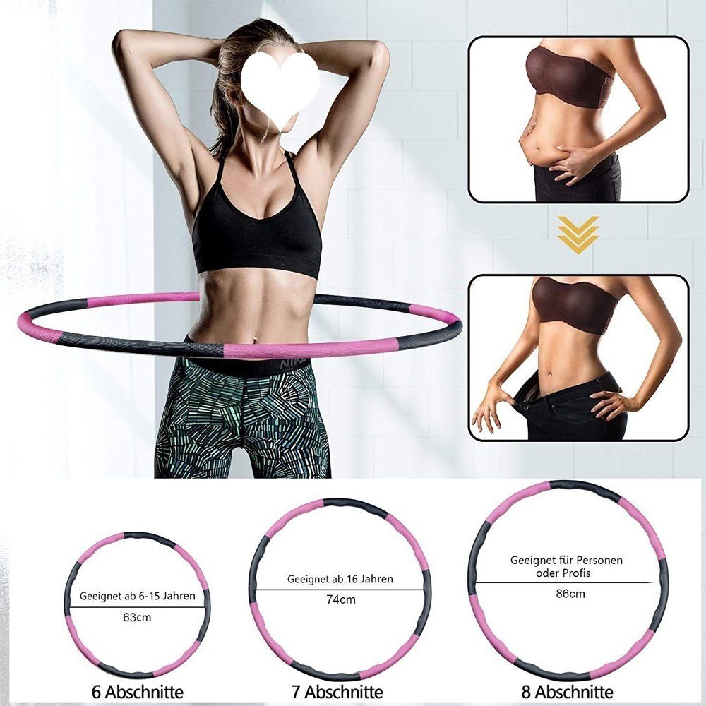 Rosa Fitness Hula KIKAKO Hula-Hoop-Reifen Hoop Hoop Hula Reifen,